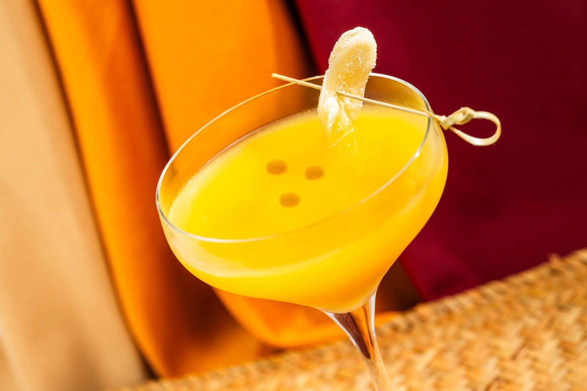 The Yuzu Amarillo Cocktail ($16.50) is Sango African Agave Spirit, Passion Fruit, Yuzu, Aji Amarillo, House-made Simple Syrup, Sesame Oil.