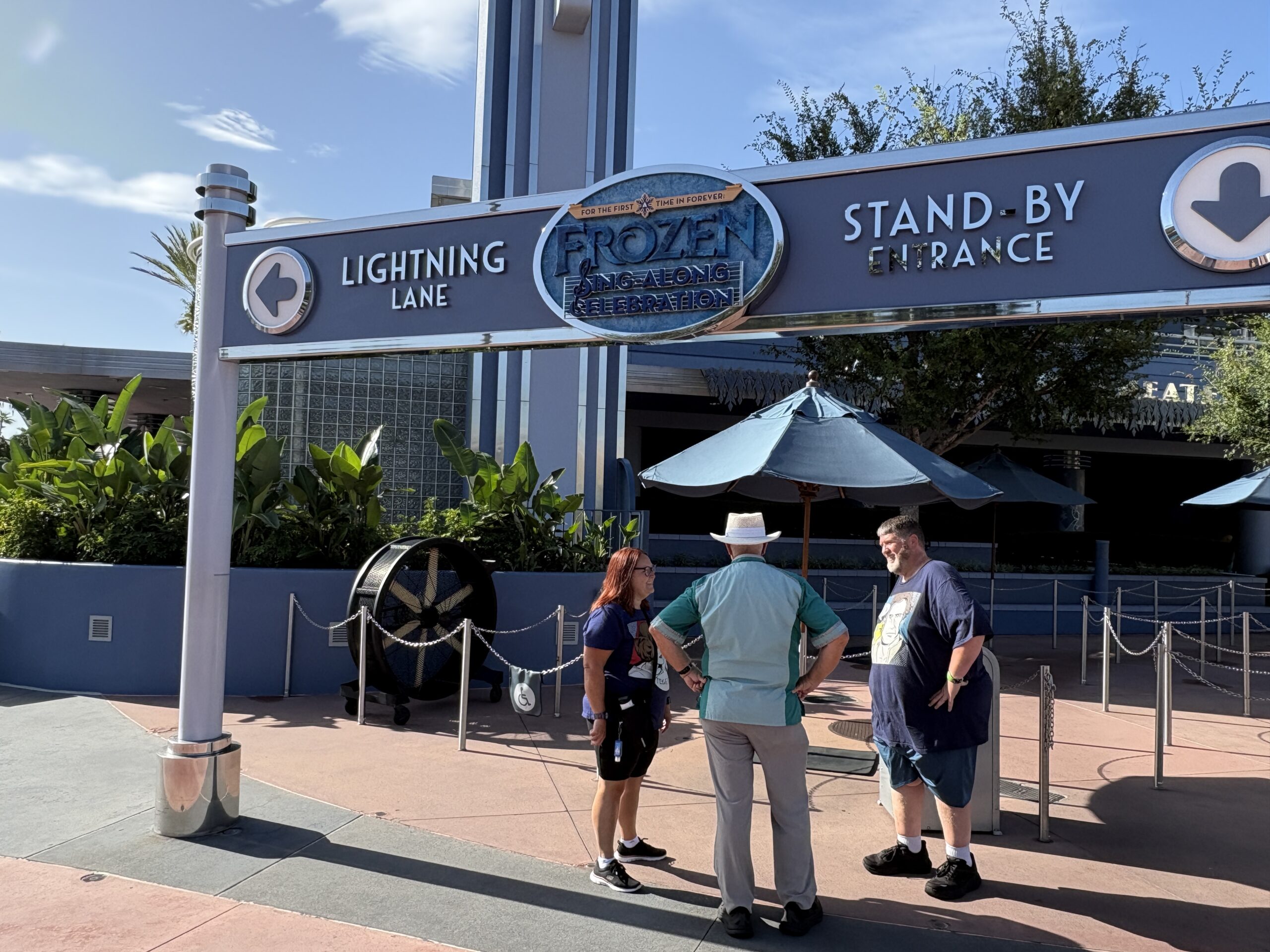 Amid recurring heat advisories, Disney has added an industrial fan to the Frozen Sing-Along Celebration queue at Disney's Hollywood Studios.
