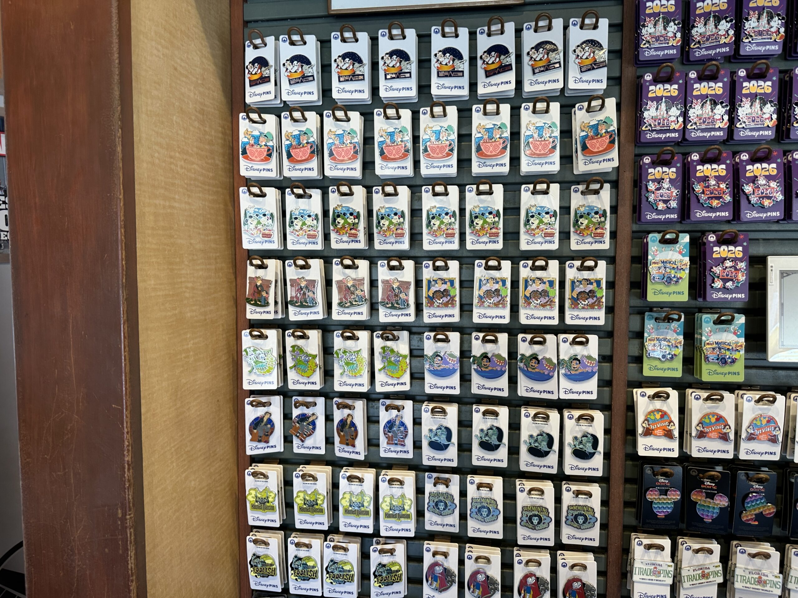 Pin Traders stock at Disney Springs.