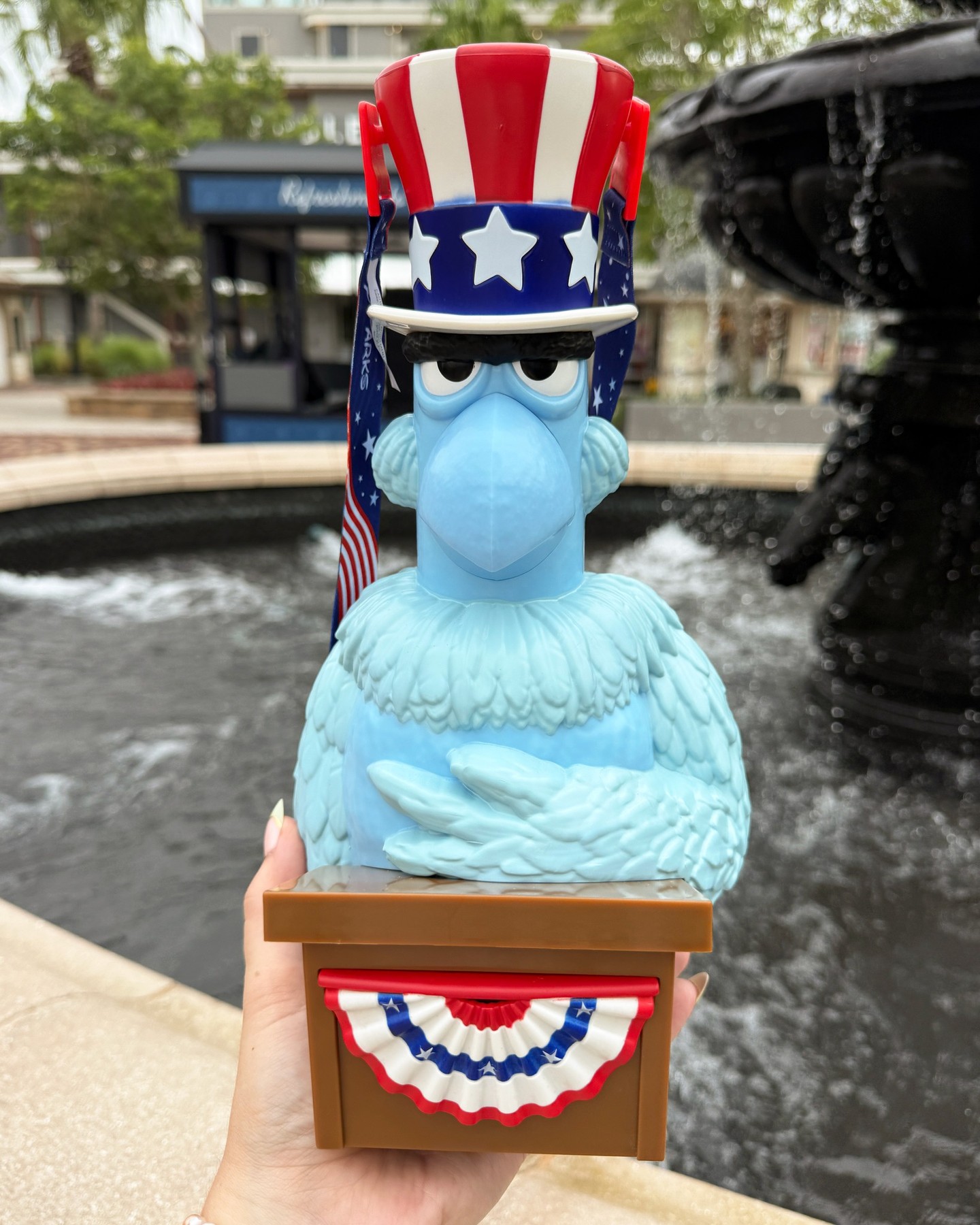 The Sam Eagle bucket is now available in Disney Springs at Walt Disney World. It's been previously available at Magic Kingdom and EPCOT.