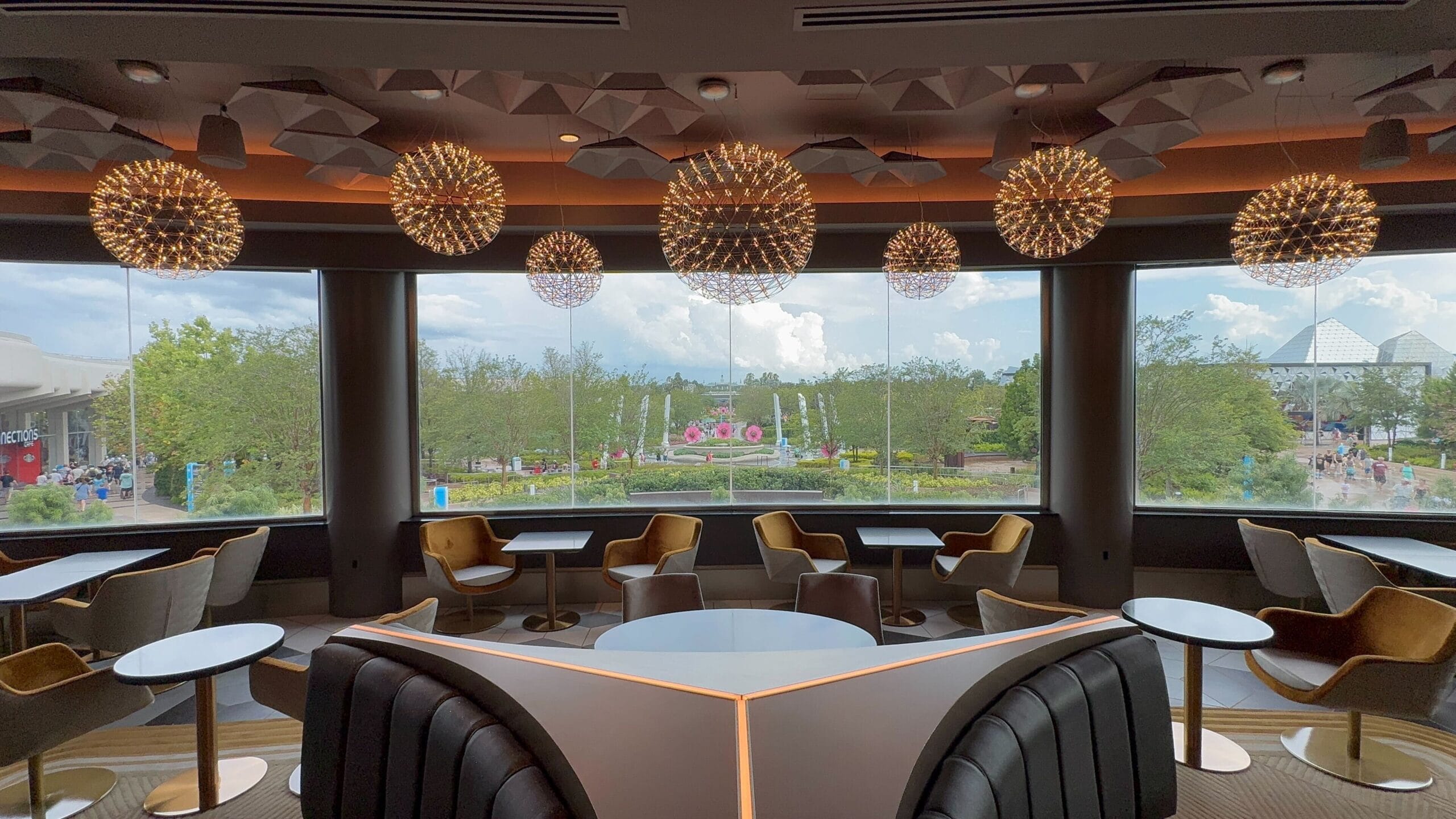 World Showcase view in EPCOT's GEO-82 Lounge.