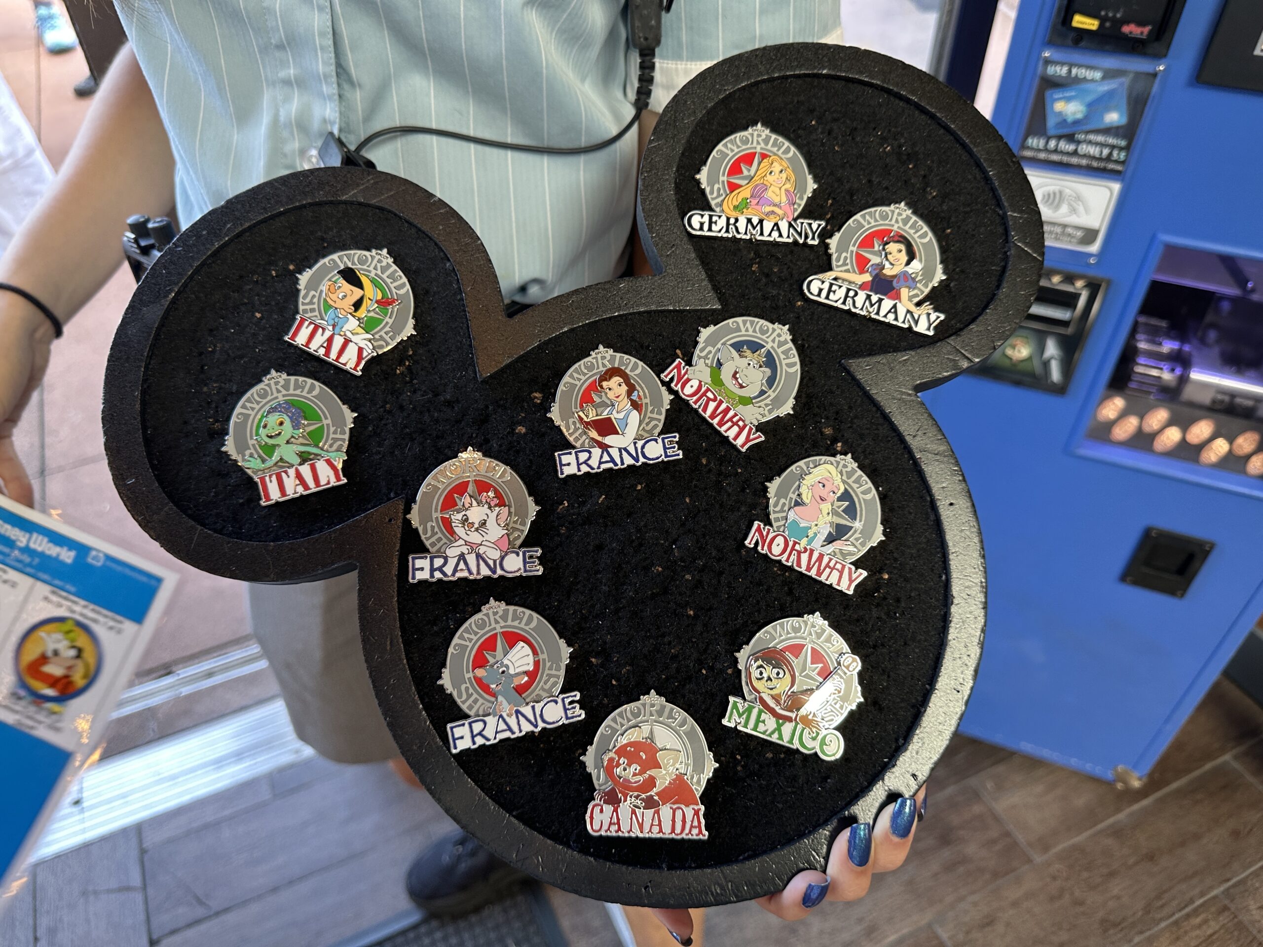 New EPCOT World Showcase Character Pins Featuring Luca, Turning Red, Marie, and More