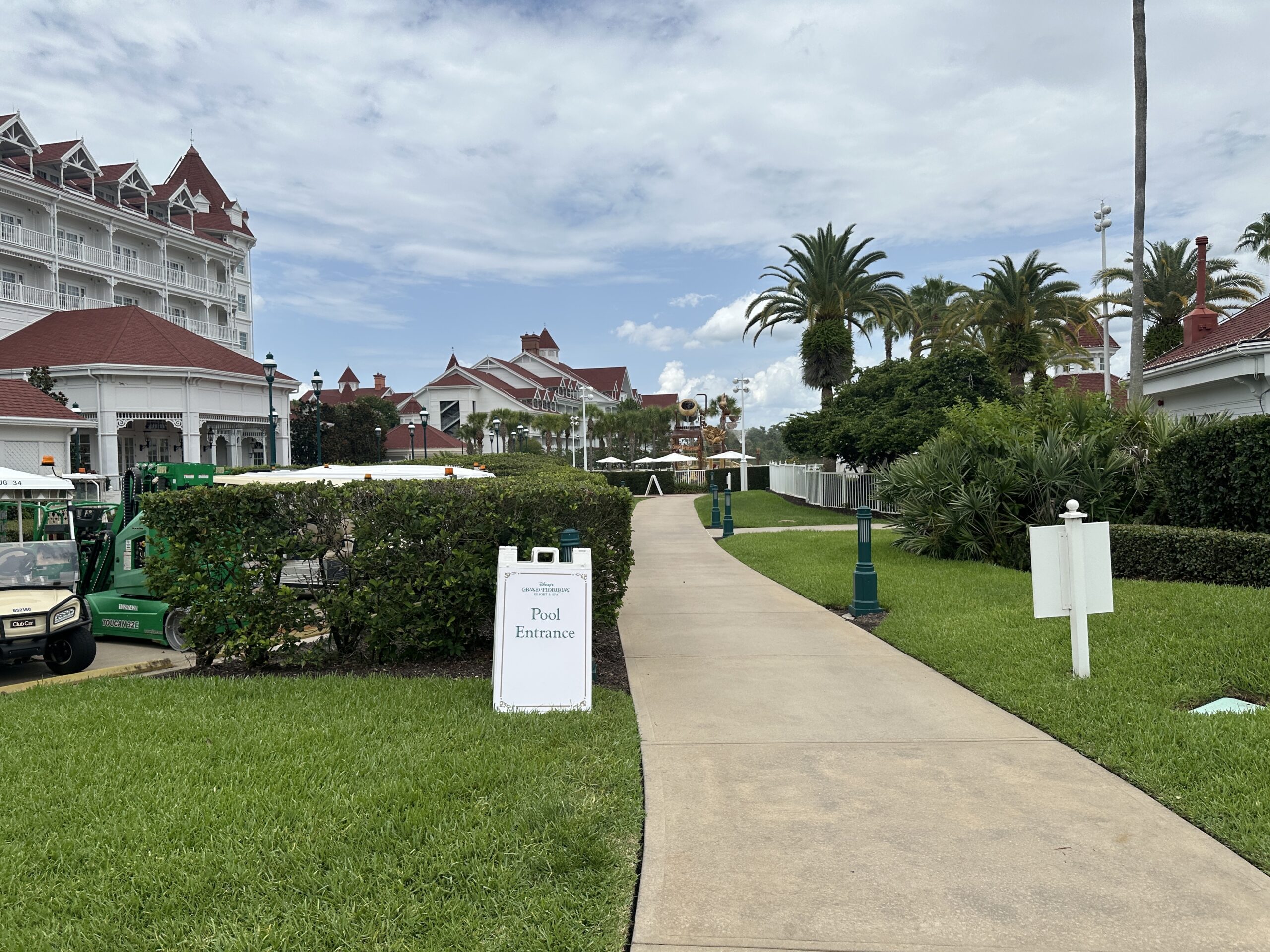 Disney's Grand Floridian Resort is temporarily redirecting guests to the pool around construction in the area.