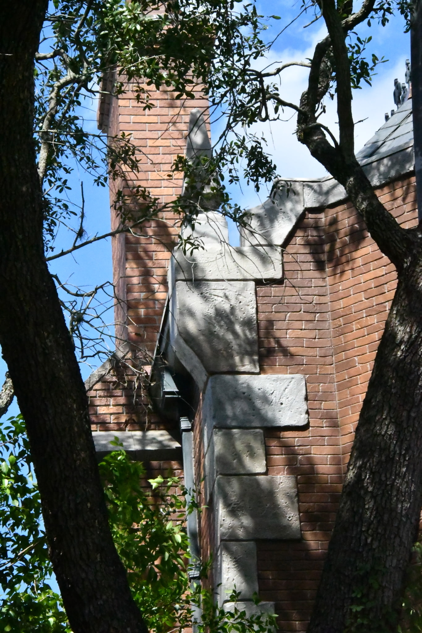 The stone detail around the walls also appears to be lighter than it was before the refurbishment. Looking at the top righthand corner of the photo above, it also looks like the roof shingles have been redone.