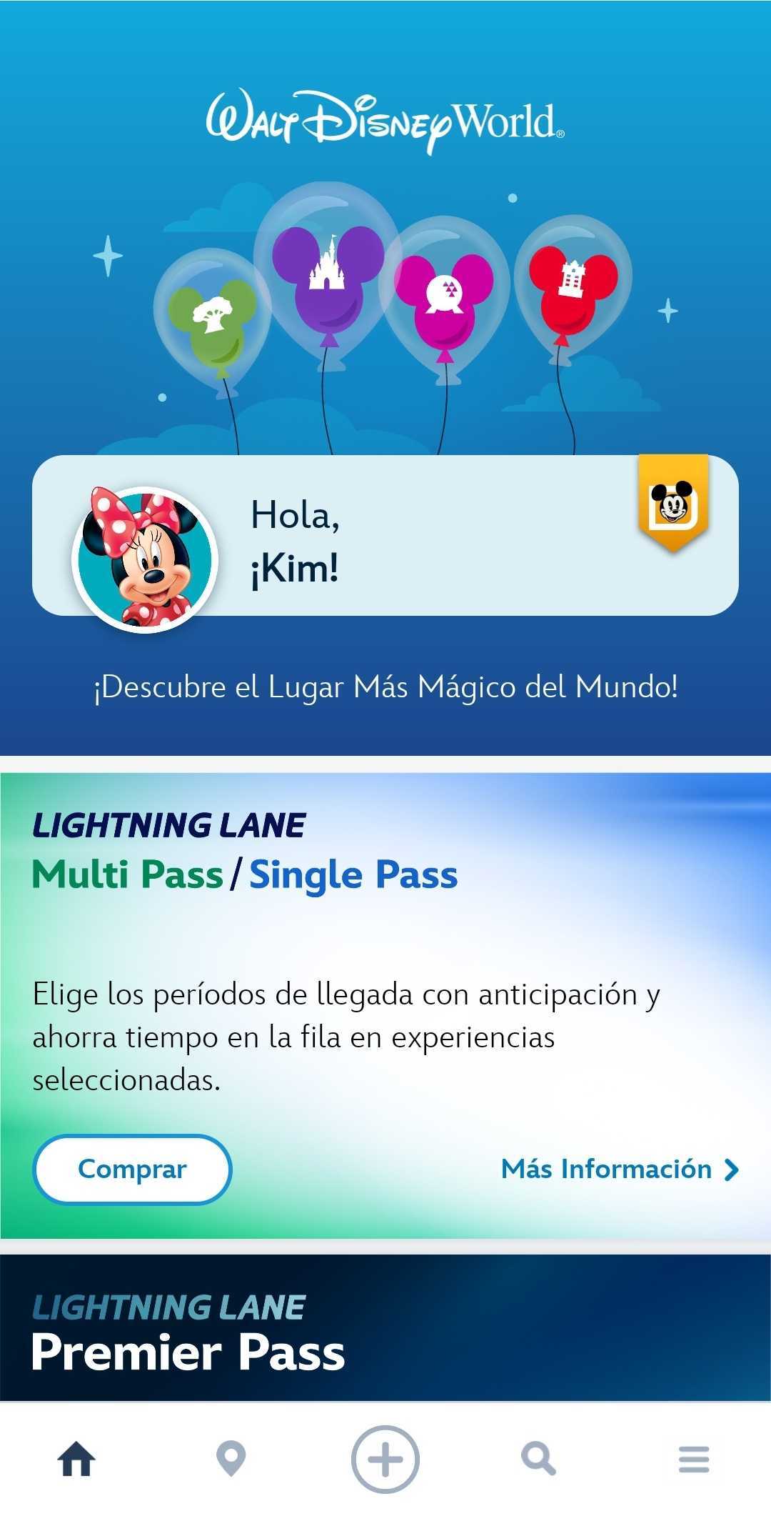 Spanish Walt Disney World app