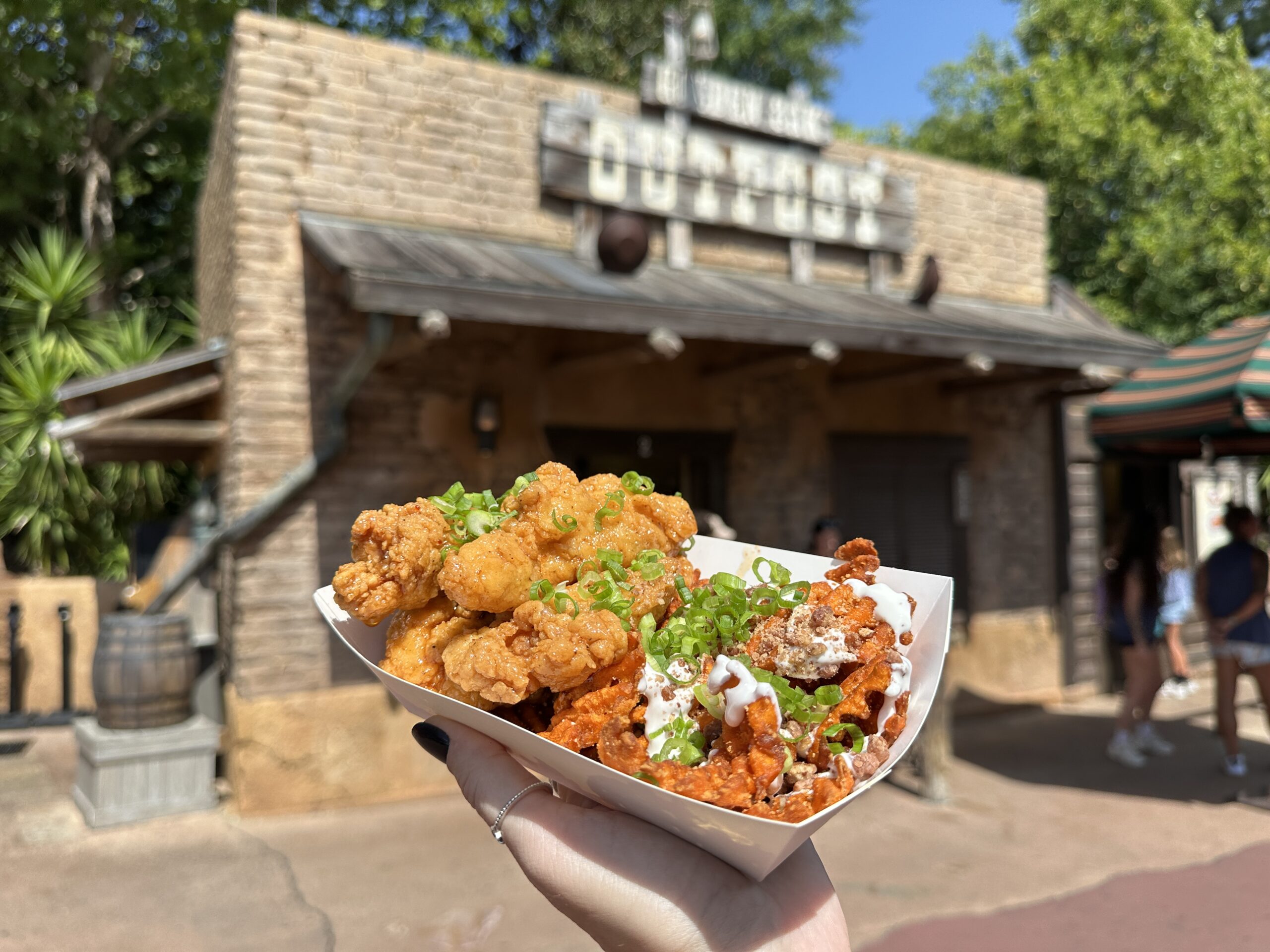 Hot Honey Chicken Strips - $12.99
Hot honey chicken strips with Marshmallow and Candied Pecan-topped Sweet Potato Waffle Fries