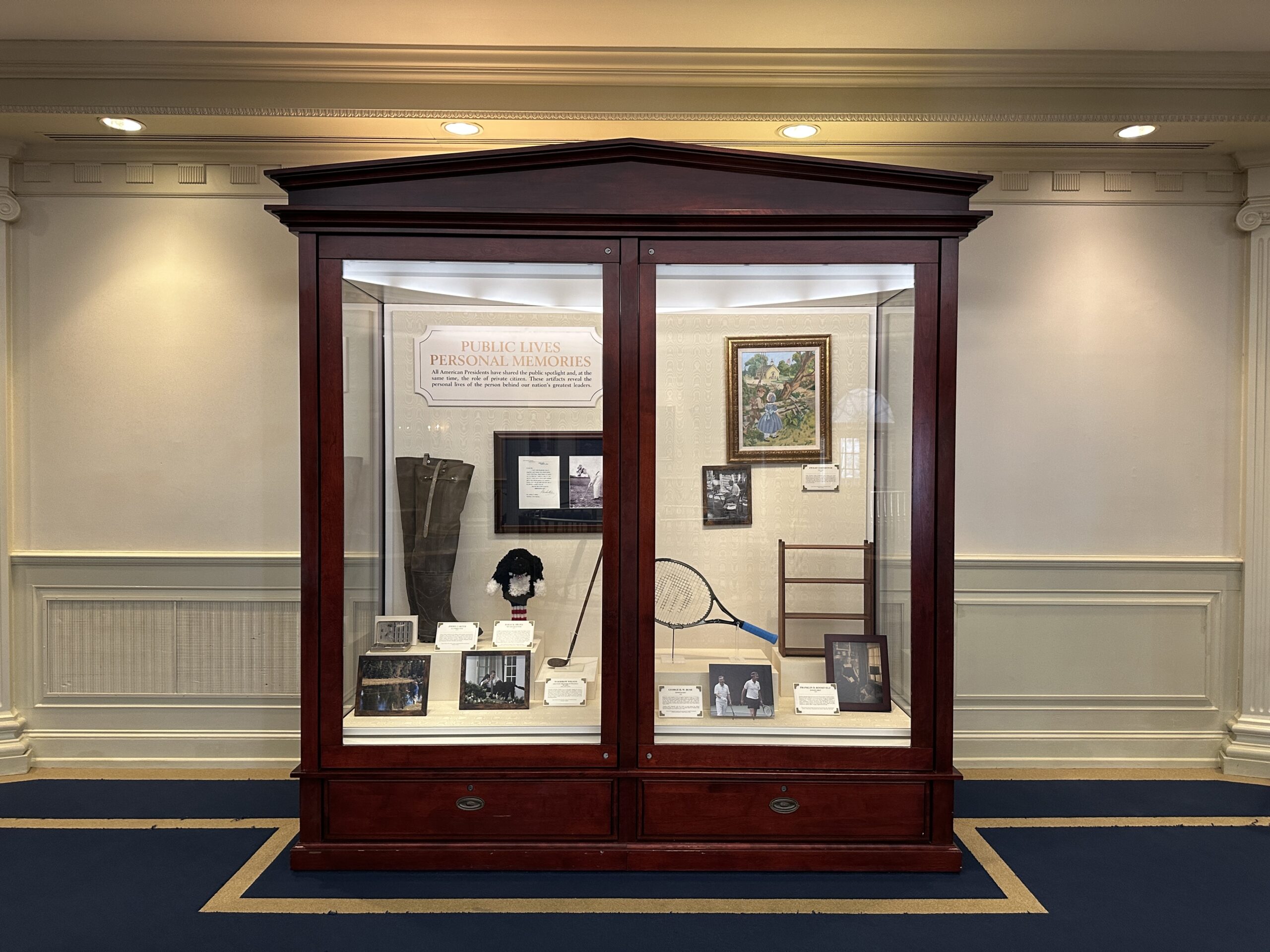 Among the "Public Lives, Personal Memories" display is a tennis racket from 1992. This belonged to President George H. W. Bush and is on loan from the George H. W. Bush Presidential Library and Museum in College Station, Texas.