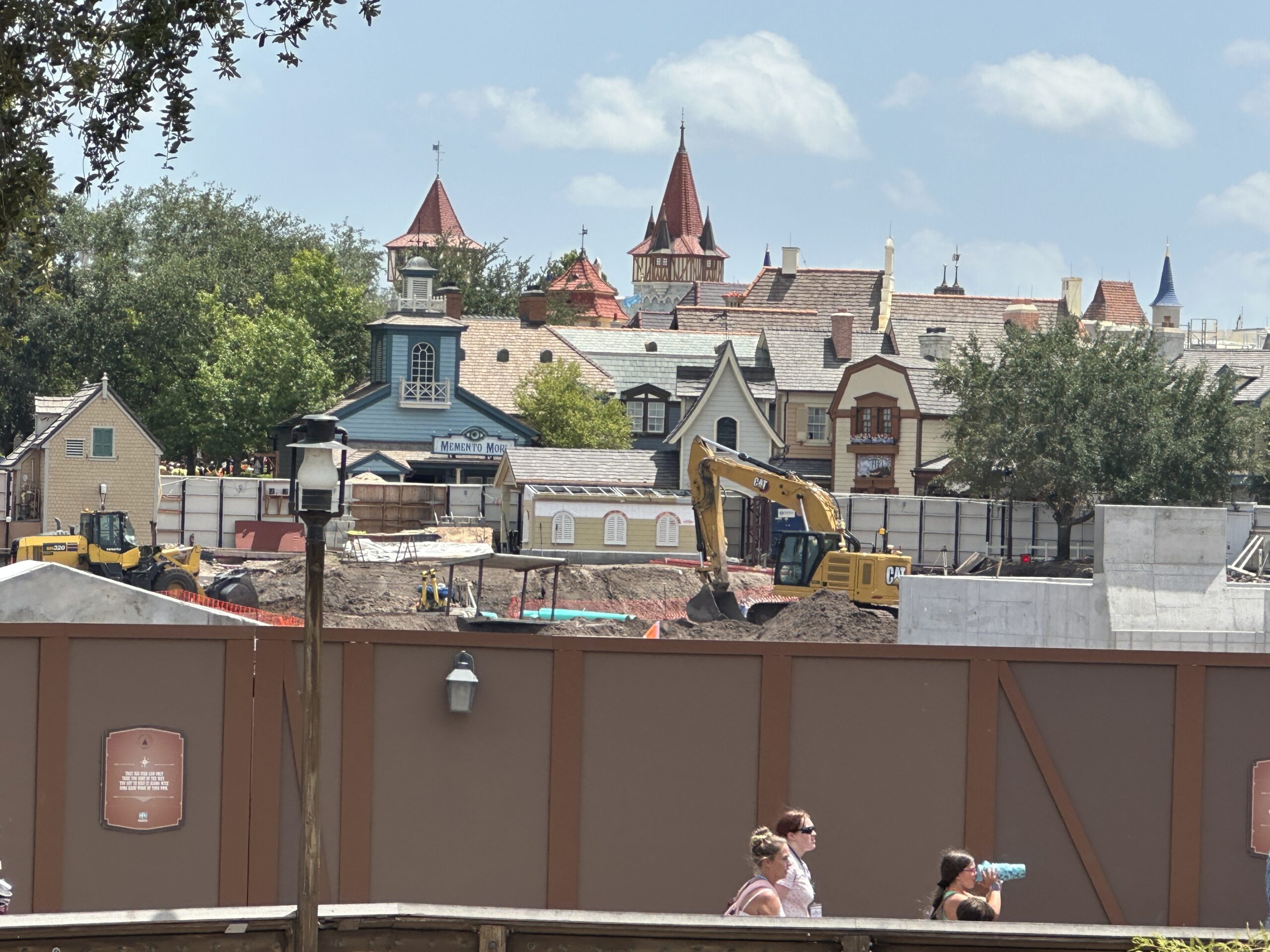 The expansion of the building near The Haunted Mansion now has exterior paneling and window shutters.