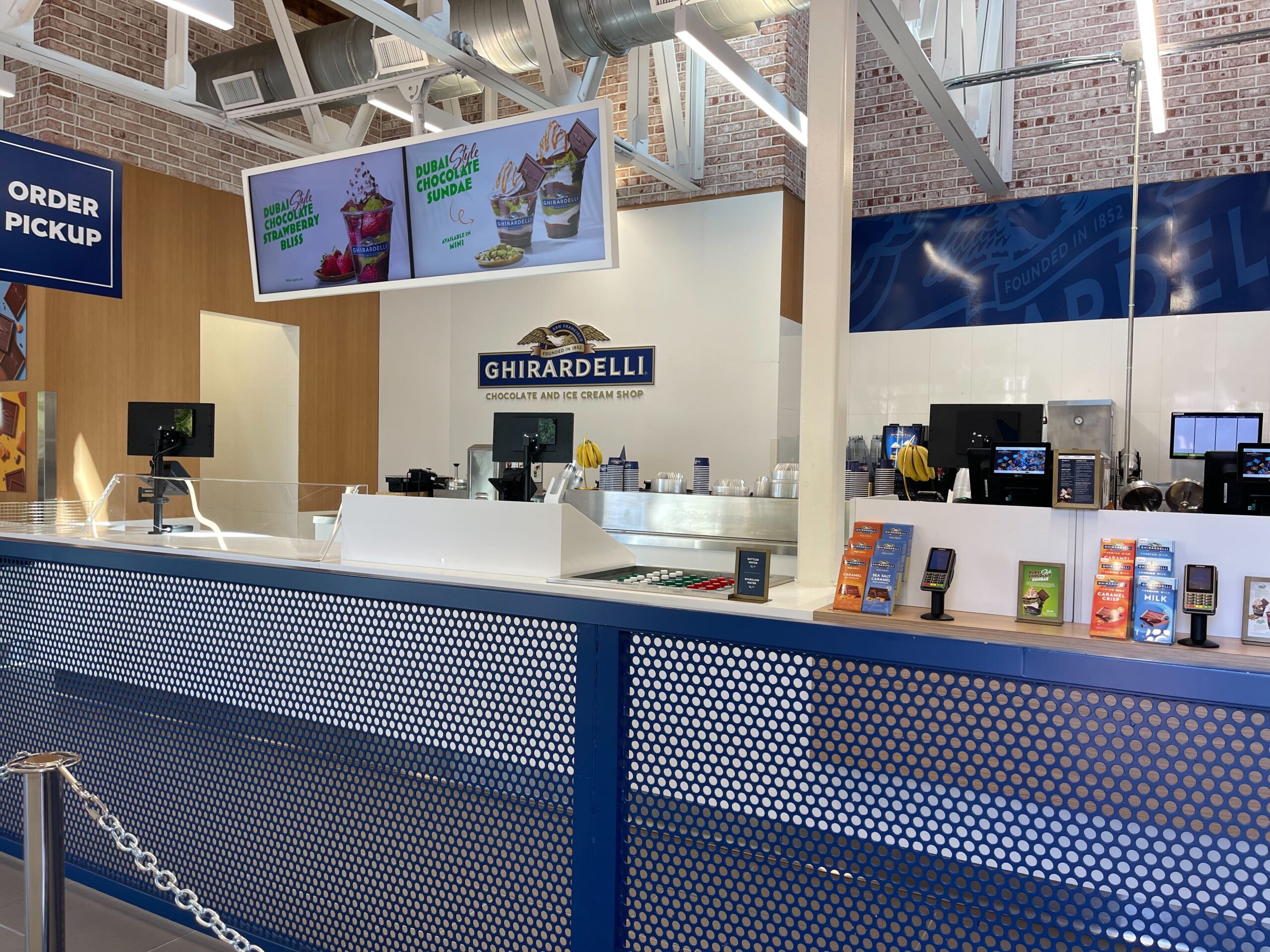 The temporary Ghiradelli Soda Fountain & Chocolate Shop location has opened at Disney Springs as the permanent location closes for renovations.