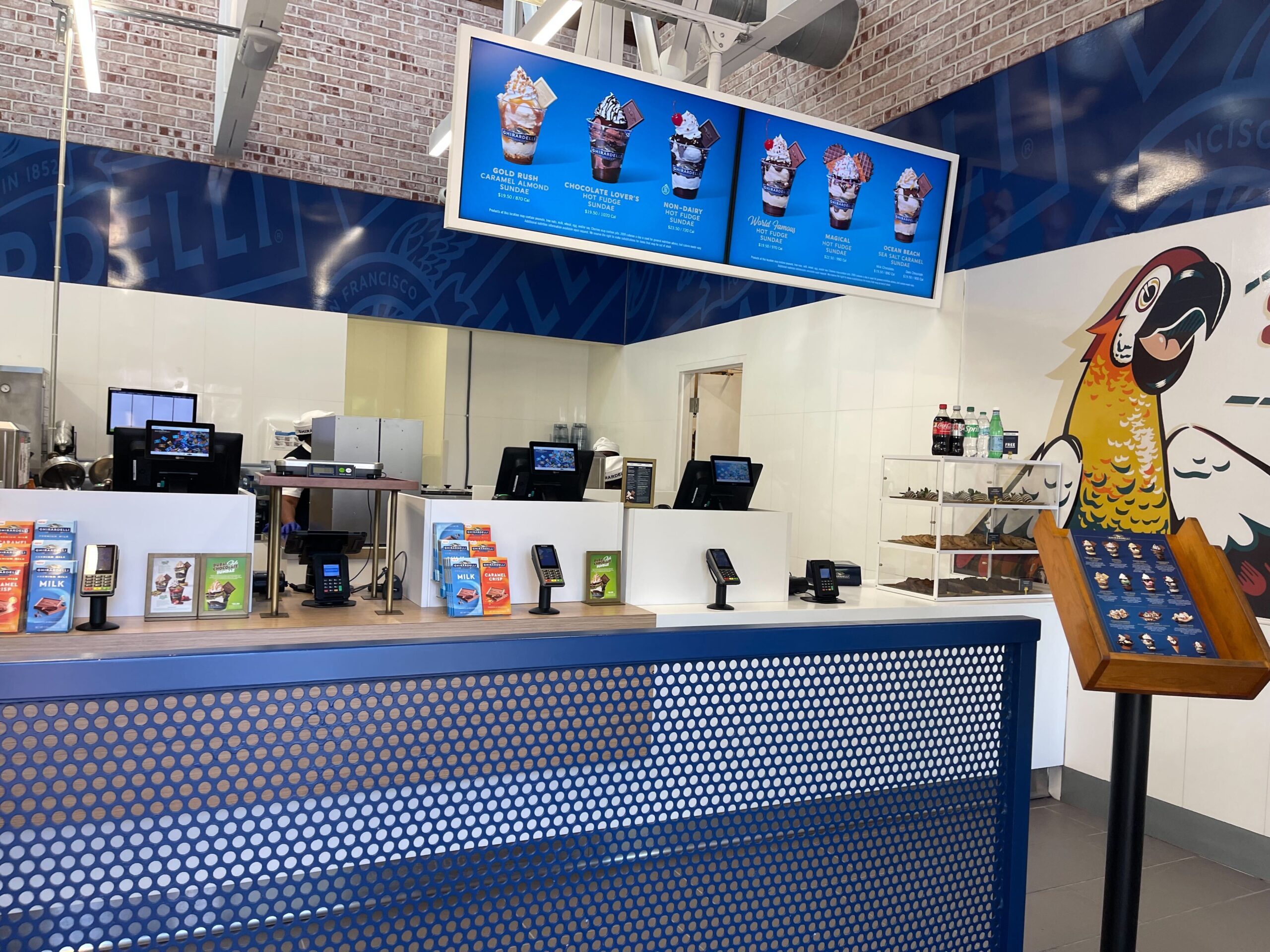 The temporary Ghiradelli Soda Fountain & Chocolate Shop location has opened at Disney Springs as the permanent location closes for renovations.