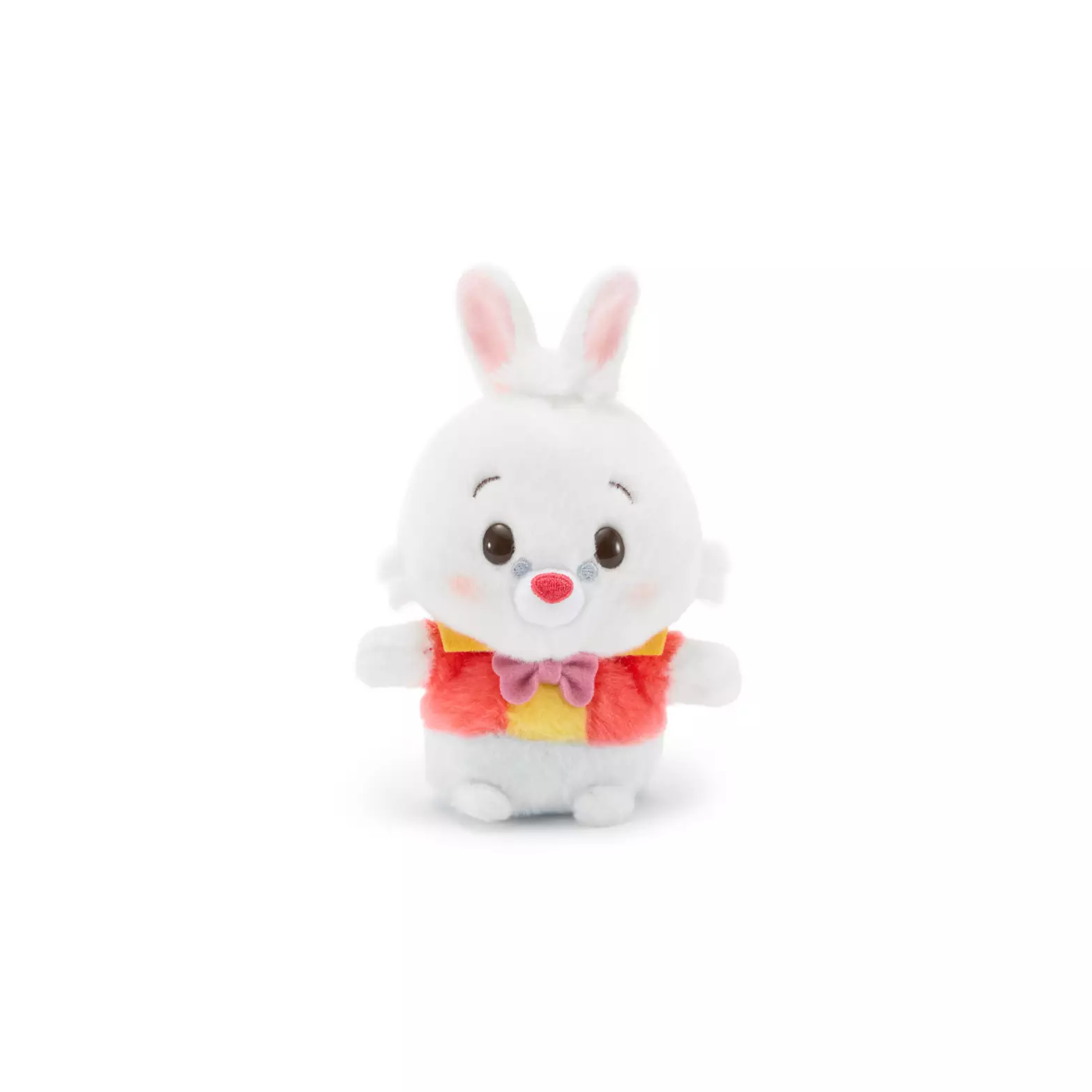 At 5 1/2" tall, the White Rabbit is the tallest of the bunch. He is wearing his usual dapper attire complete with tiny glasses just above his nose. His ears stick out over the top of his head.