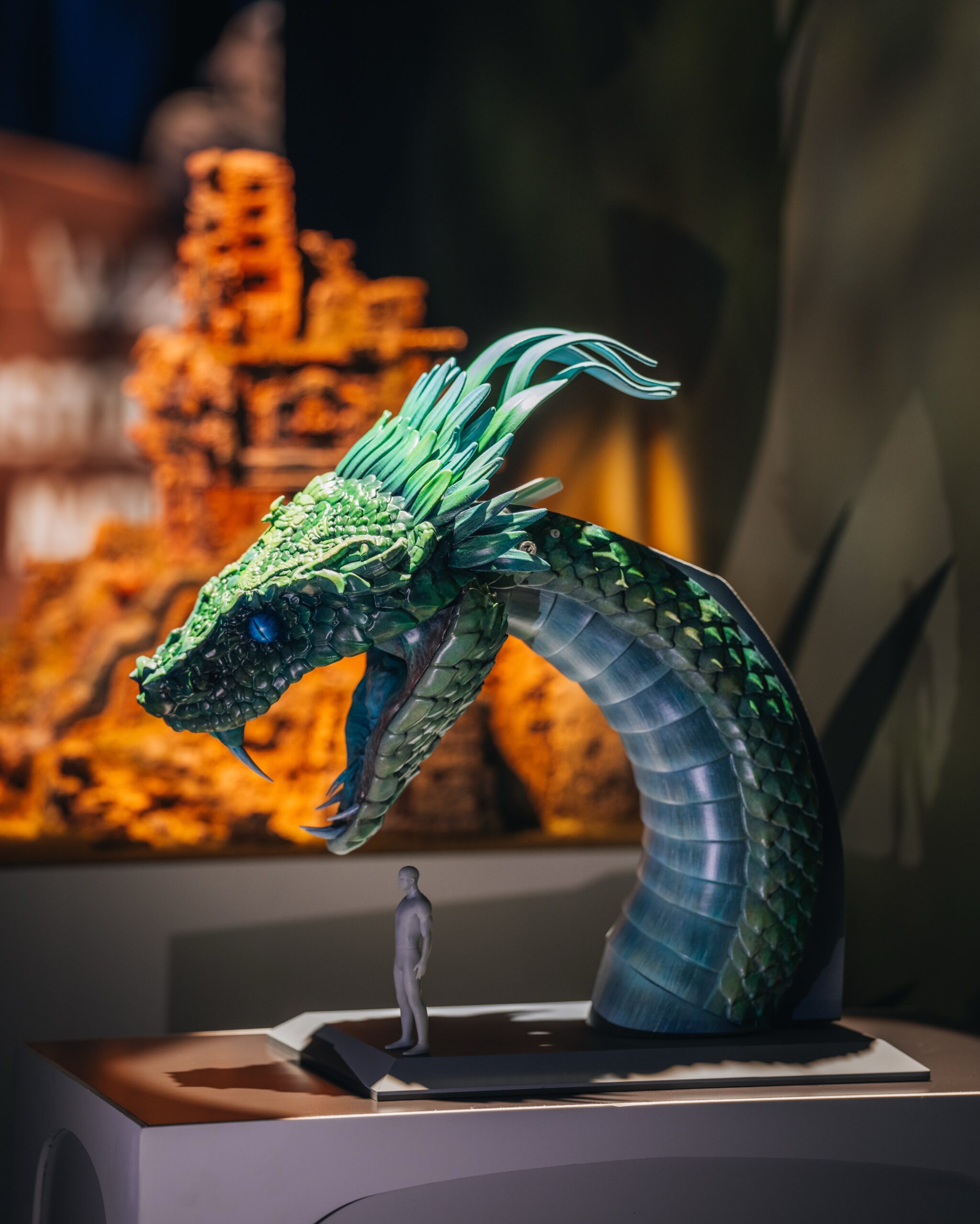The Walt Disney Imagineering pavilion at D23 received several new exhibits overnight, giving attendees a closer look at projects announced during the Disney Experiences showcase.
