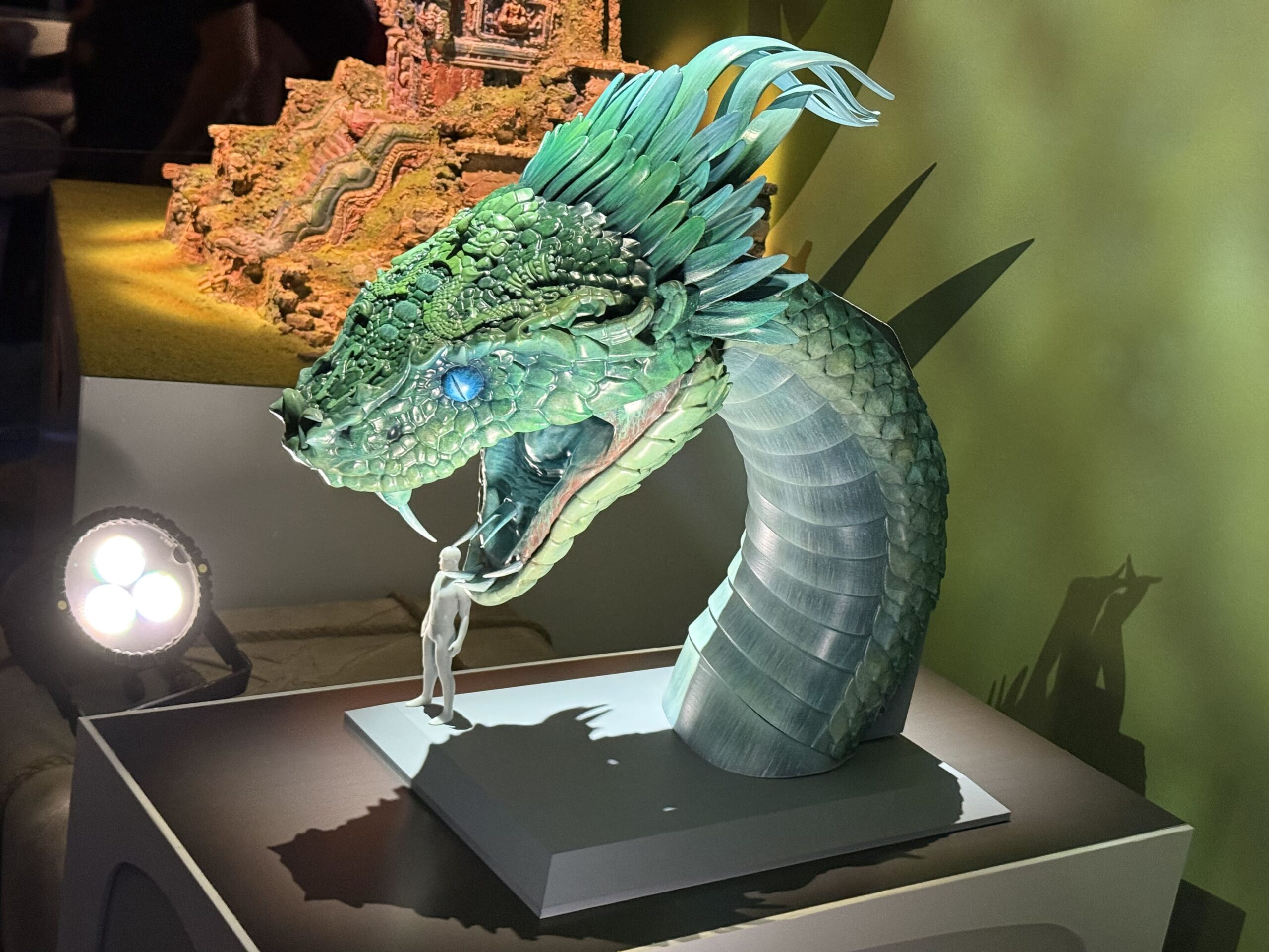 The Walt Disney Imagineering pavilion at D23 received several new exhibits overnight, giving attendees a closer look at projects announced during the Disney Experiences showcase.