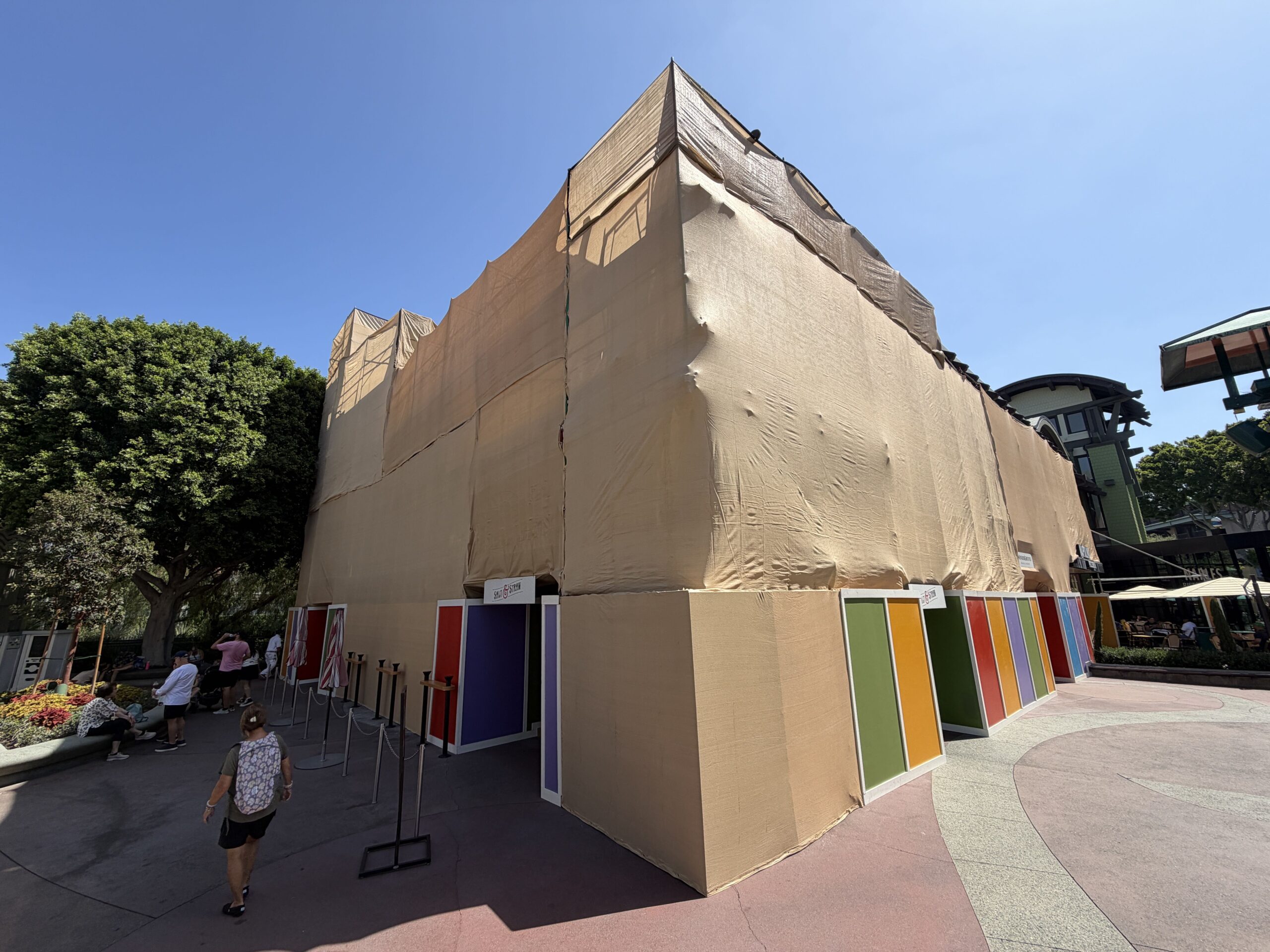 Exterior refurbishment work has now expanded across an entire multi-tenant building in the Downtown Disney District.