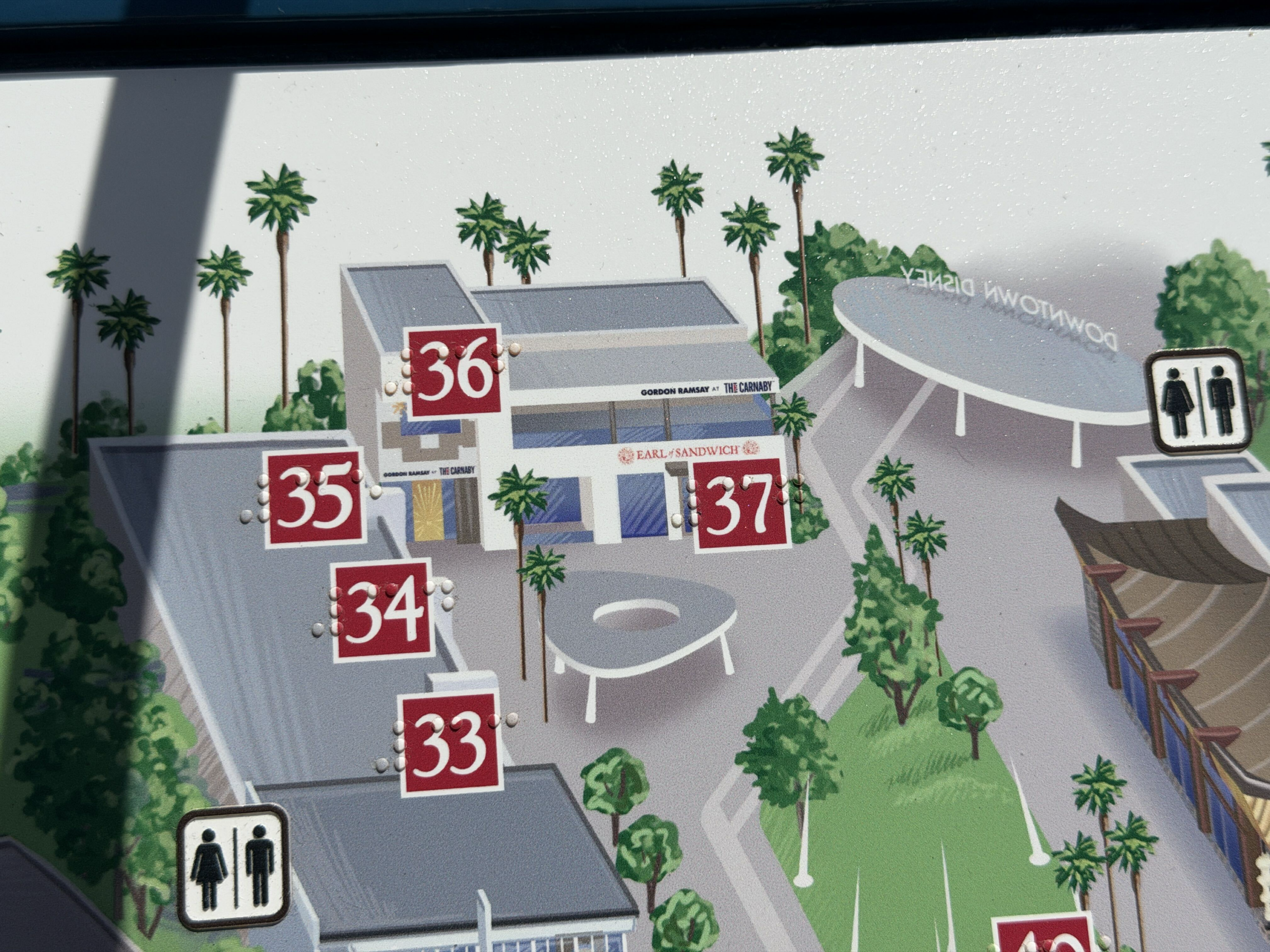 Updated Downtown Disney Braille Map Adds The Carnaby and Earl of Sandwich