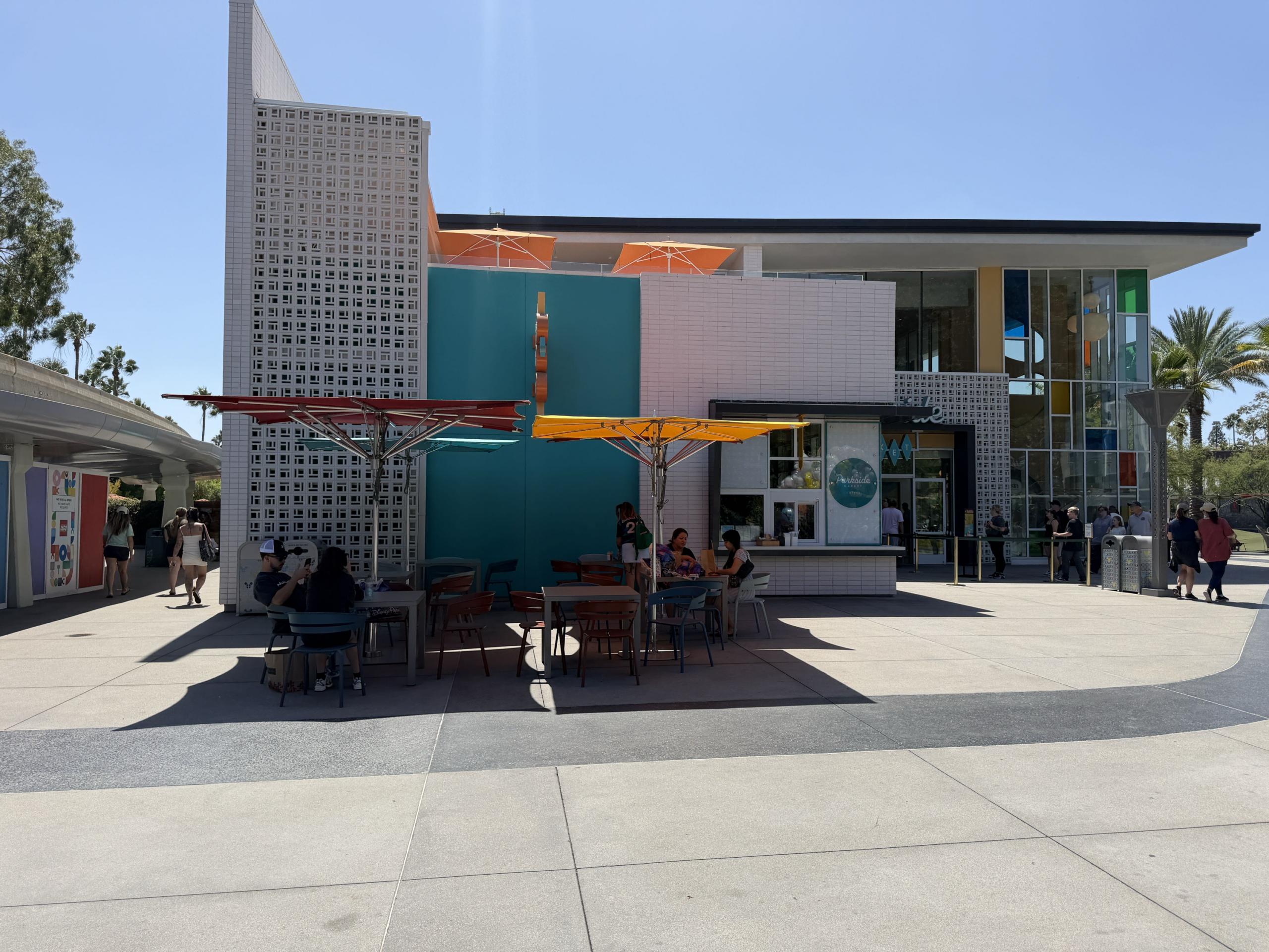 New outdoor seating has been added to the side of Parkside Market in the Downtown Disney District.