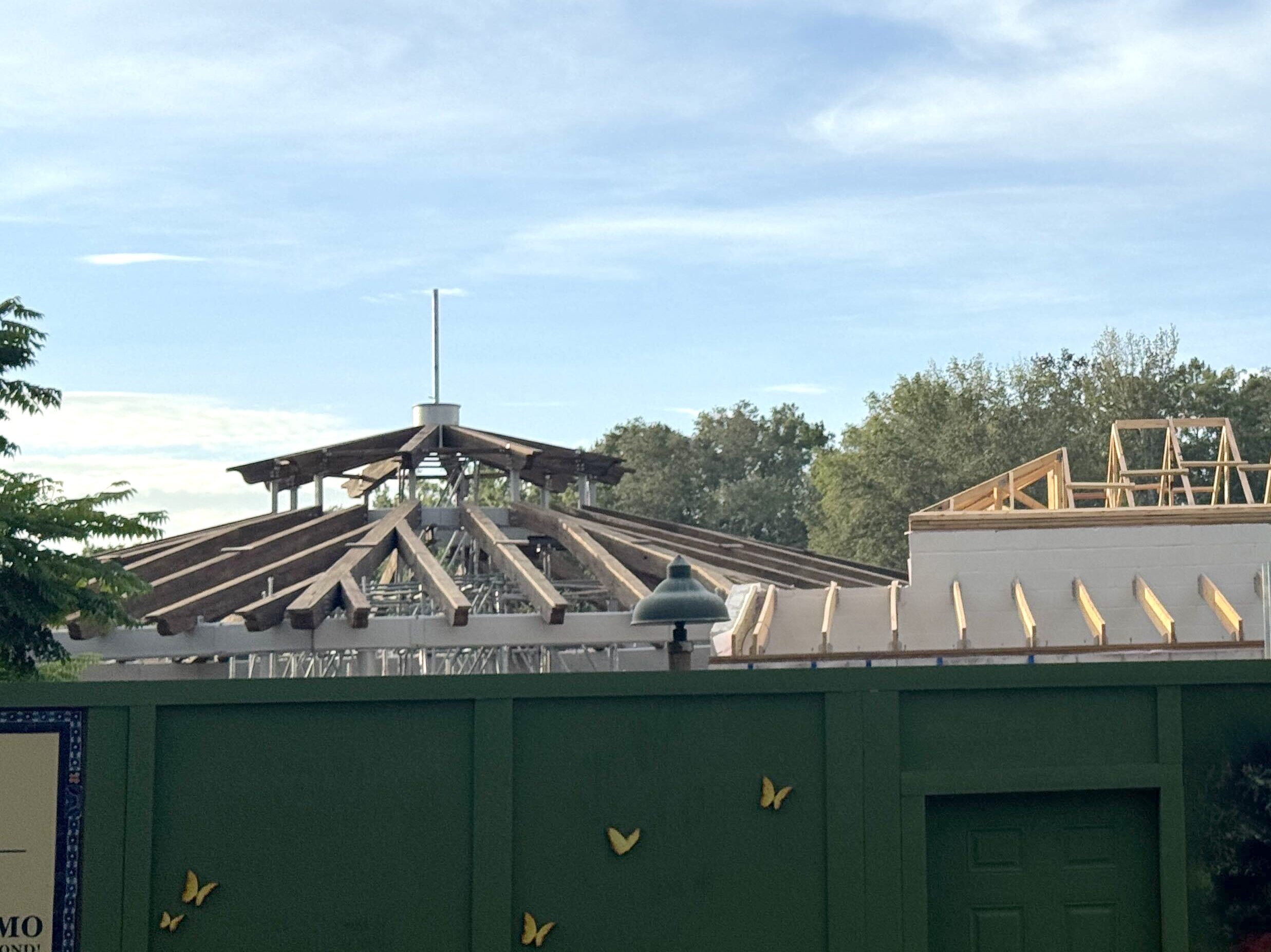 Steel framework for the Encanto Casita attraction