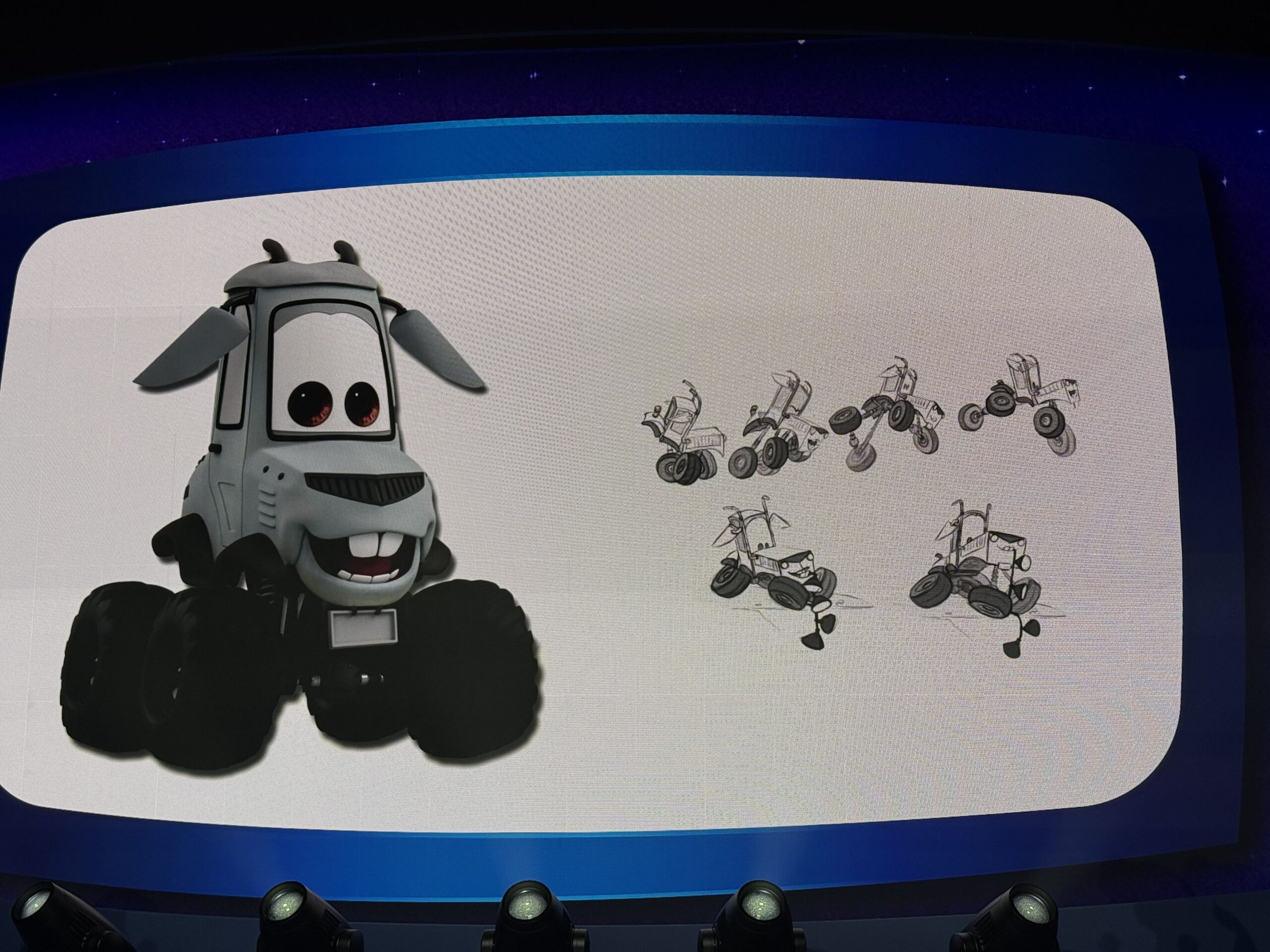 Walt Disney Imagineering shared new concept art, early production sketches, creative guidelines, and other behind-the-scenes material for Piston Peak National Park during a presentation on the D23 expo floor.