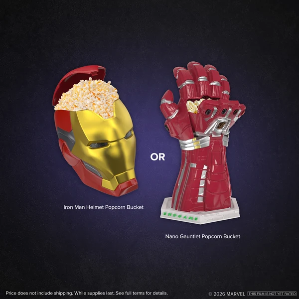 LED Iron Man Helmet and Nano Gauntlet Popcorn Buckets Revealed for 'Avengers Endgame: Encore'