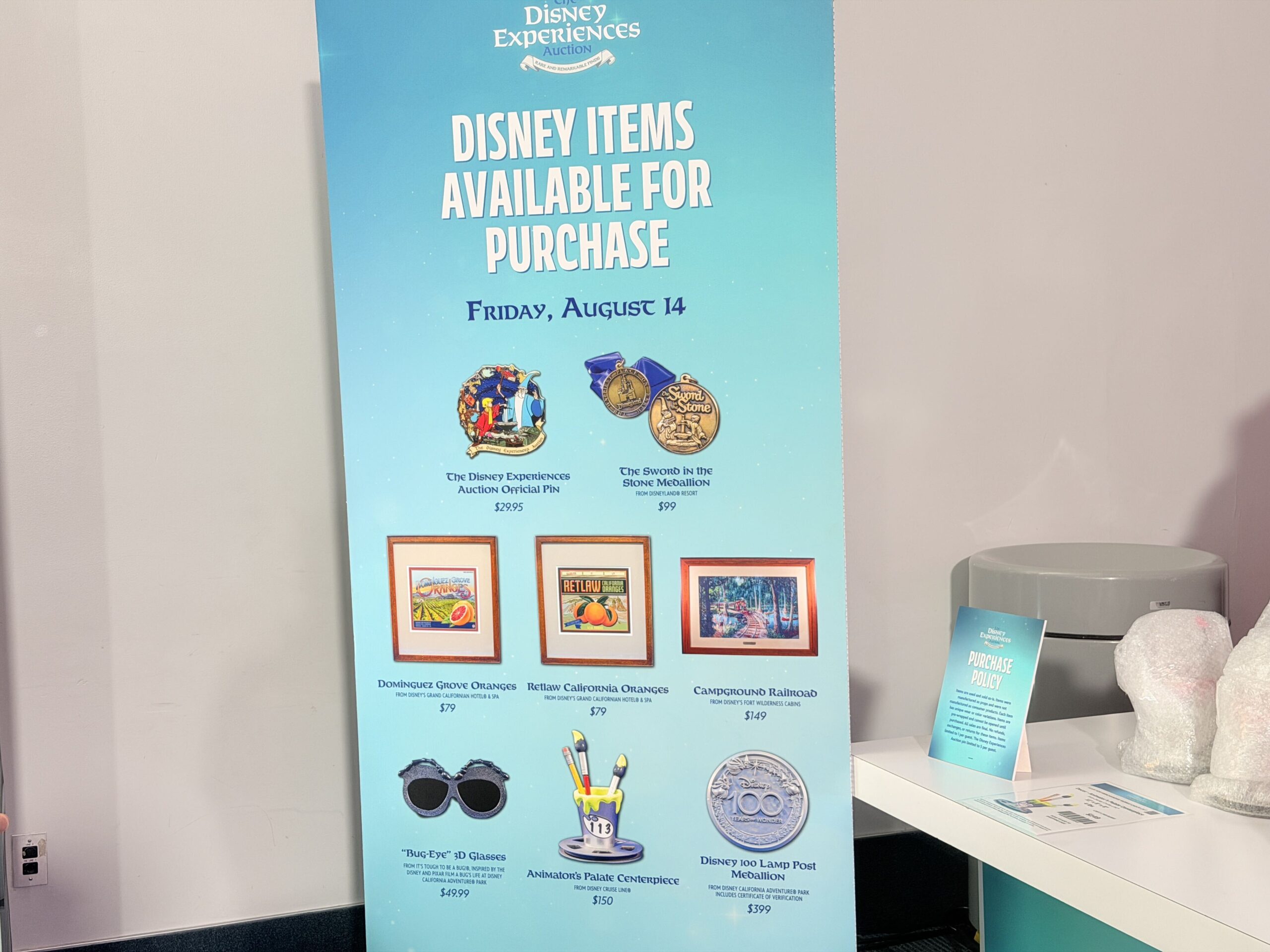 We're at D23: The Ultimate Disney Fan Event, where fans can participate in an auction of authentic Disney Parks props.