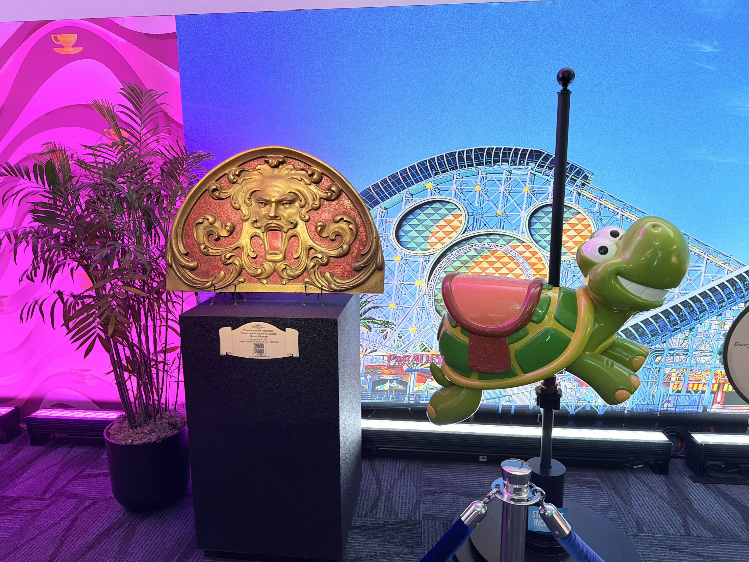 Miss the old Disney California Adventure? Among the items is a display from the defunct Treasures in Paradise store and two animal seats from King Triton's Carousel.
