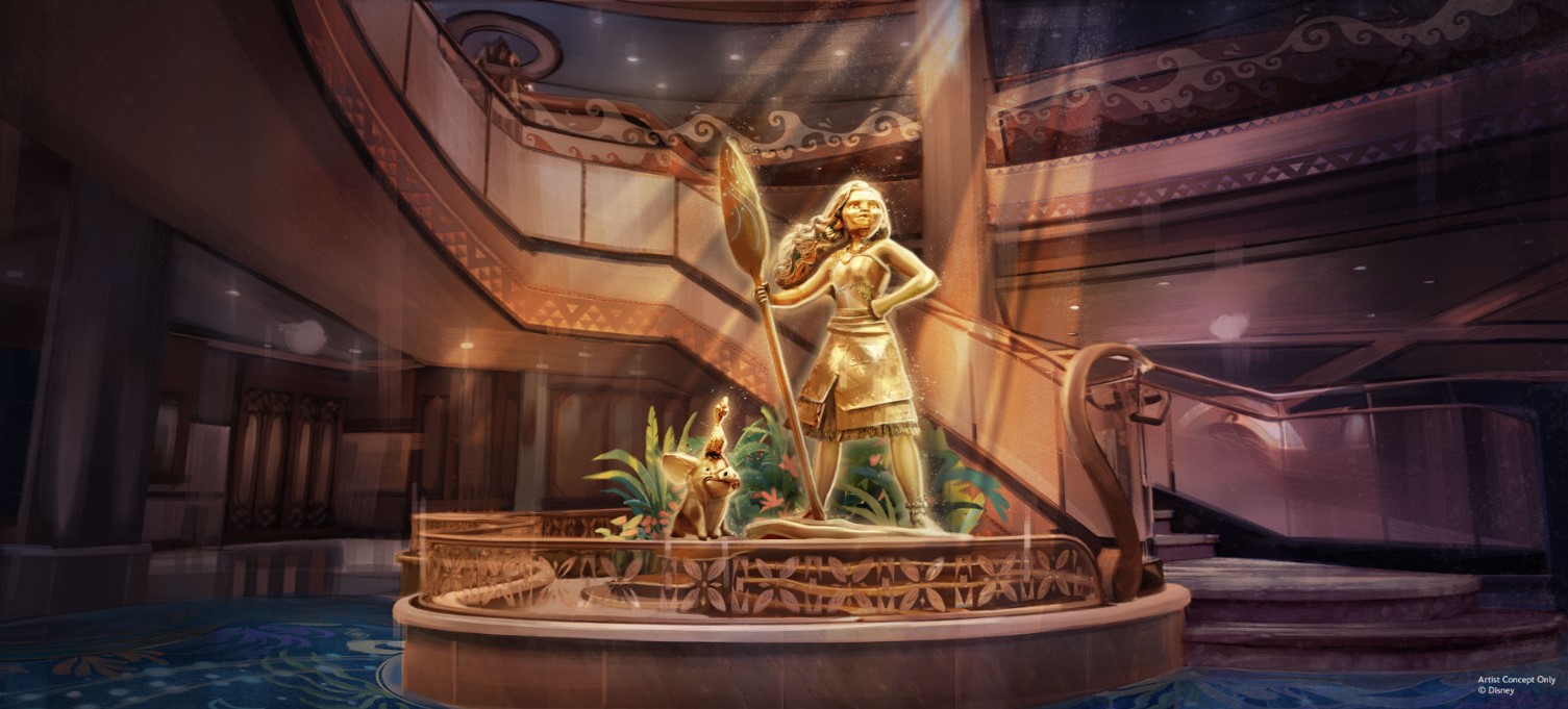 The Walt Disney Imagineering pavilion at D23 received several new exhibits overnight, giving attendees a closer look at projects announced during the Disney Experiences showcase.