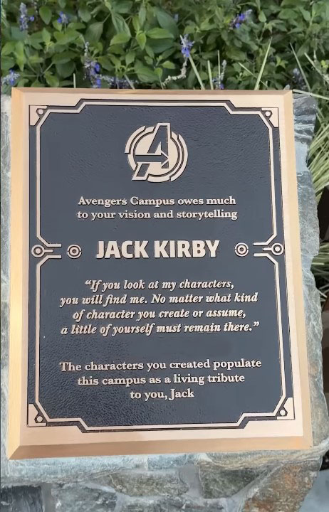 Jack Kirby Plaque Goes Up in Avengers Campus at Disney California Adventure