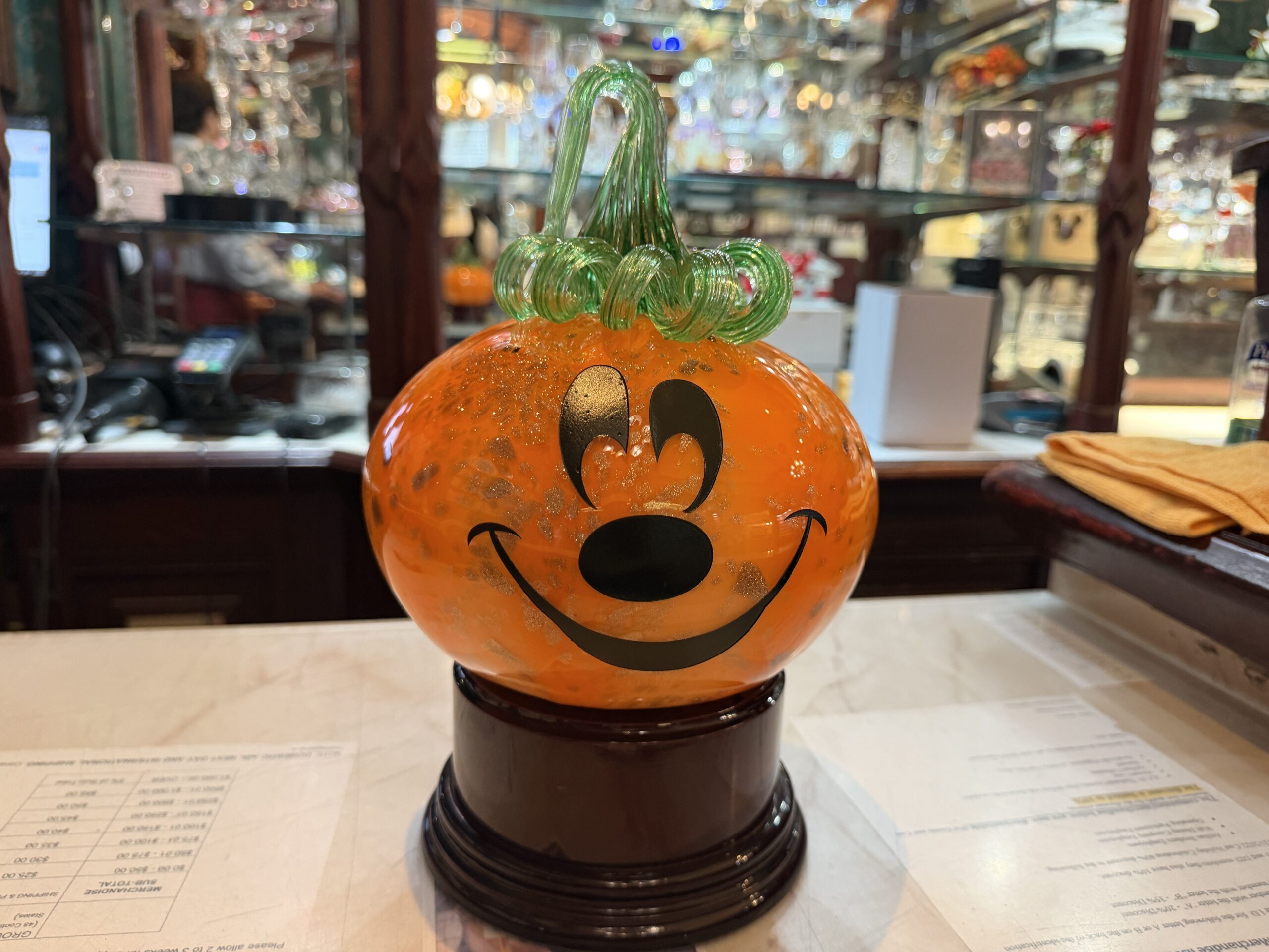 Mickey Glass Pumpkin Figurine and Glass Poison Apples Debut at Disneyland Resort