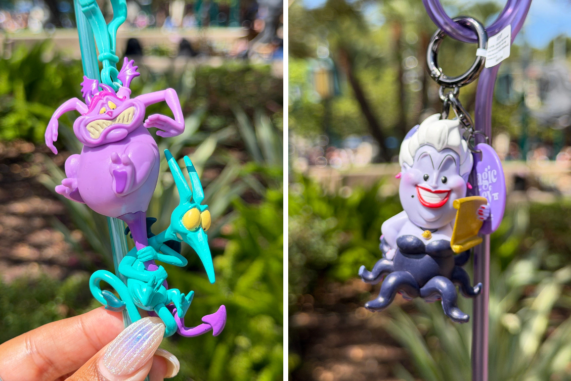 Pain & Panic and Ursula straw clips now available at Disneyland Resort.