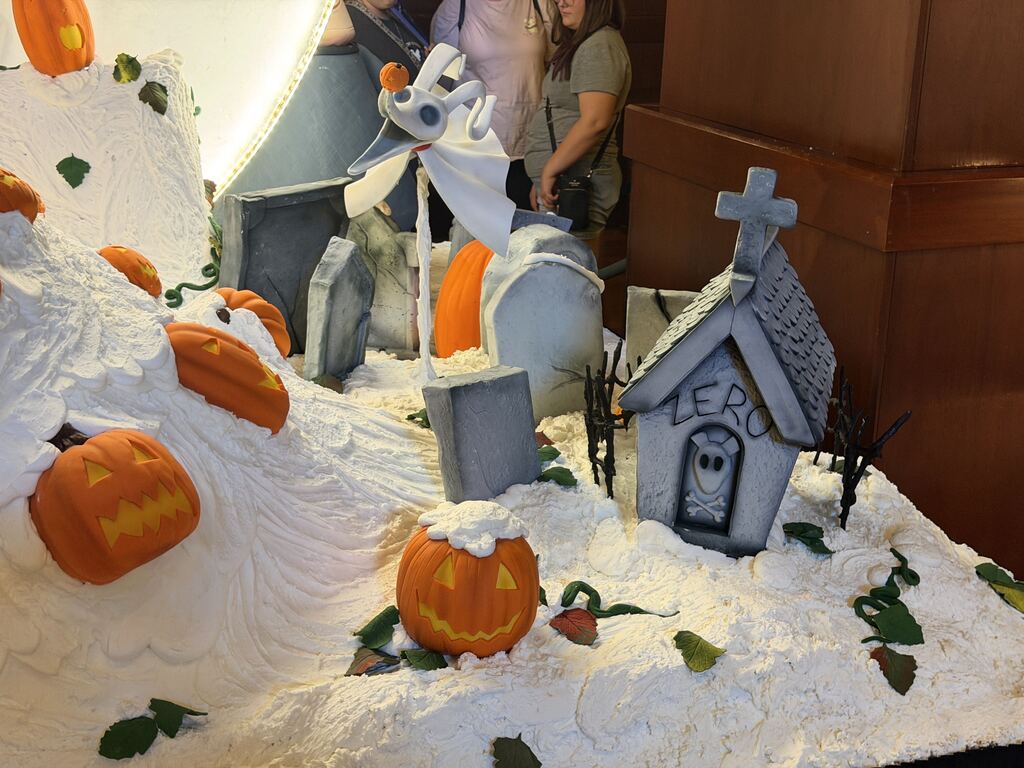 A Nightmare Before Christmas display was added to the Grand Californian Hotel & Spa lobby