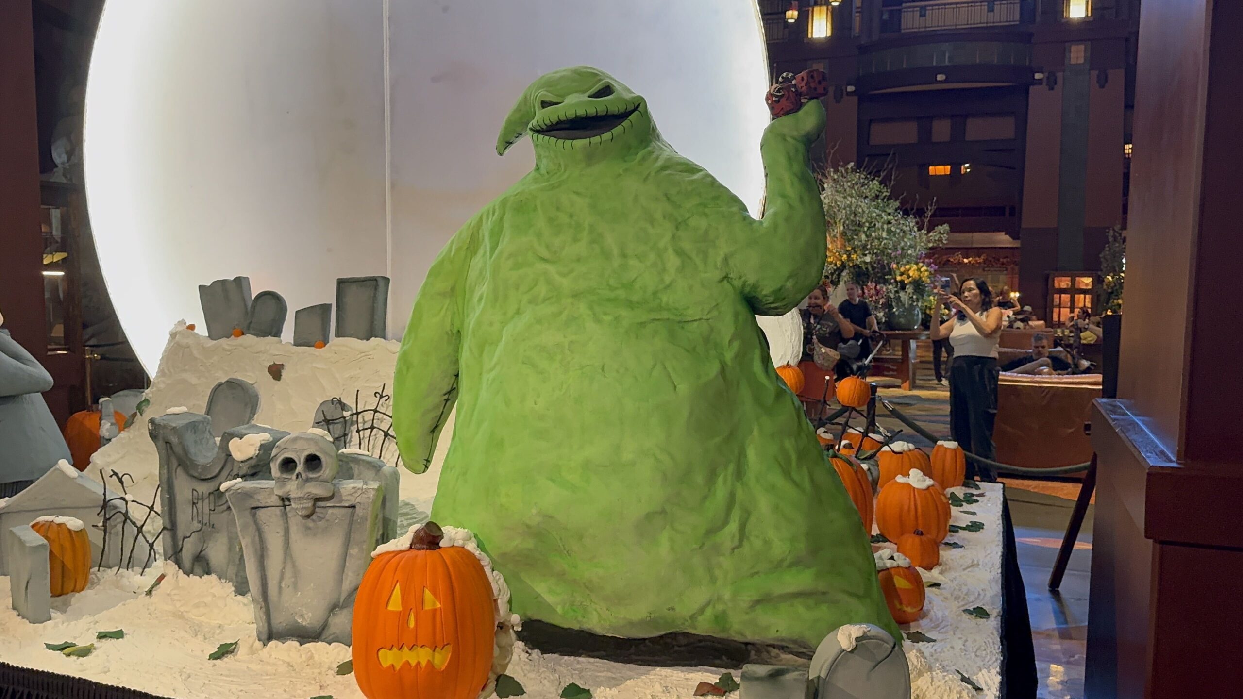 Oogie Boogie and the Mayor of Halloween Town were also added to the display at Disneyland