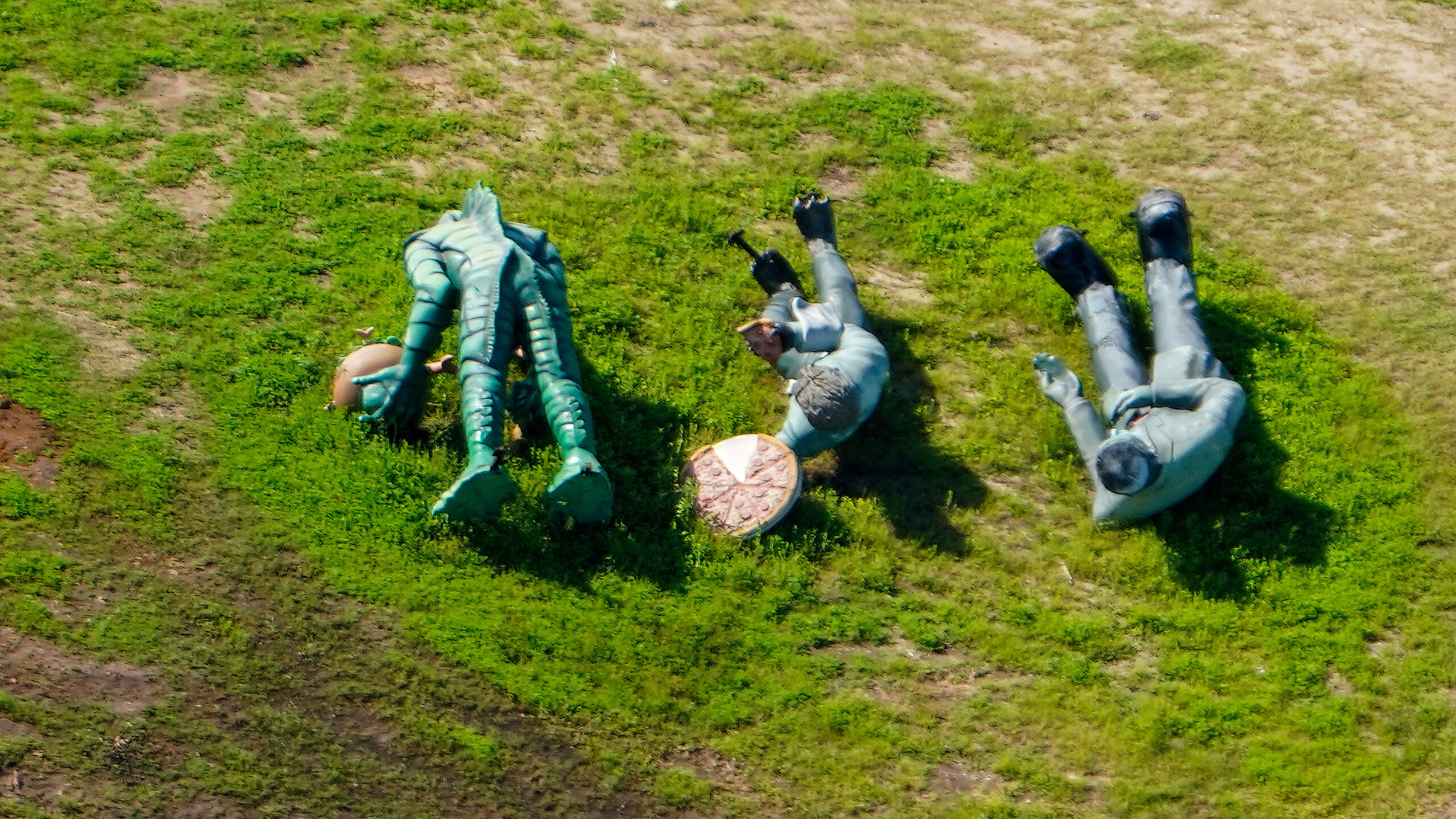 The old Monsters Cafe statues are lying on the ground in this area, indicating they could be used in the mysterious expansion.