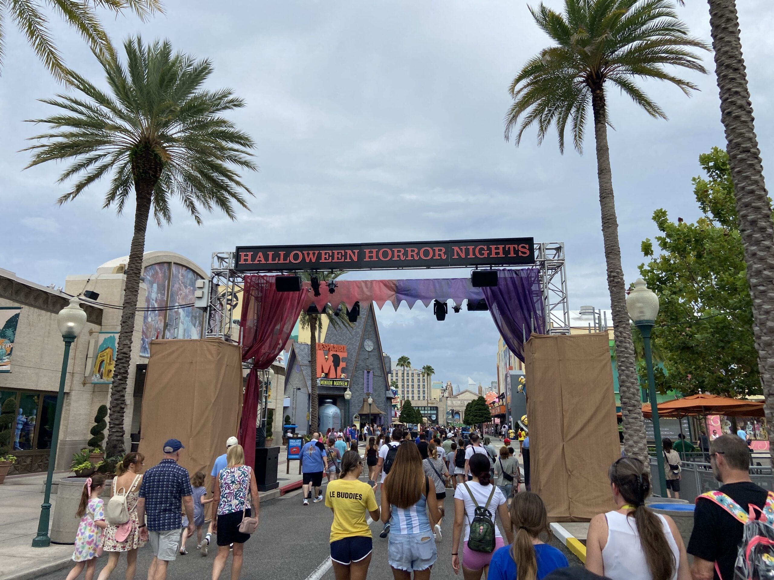 Crews installed more scare zone props at Universal Studios Florida this weekend as Halloween Horror Nights 35 gets closer. This year's scare zones are Infernal Carnival of Nightmares, Downtown Clowntown, Sideshow of Decay, and FORTNITEMARES.