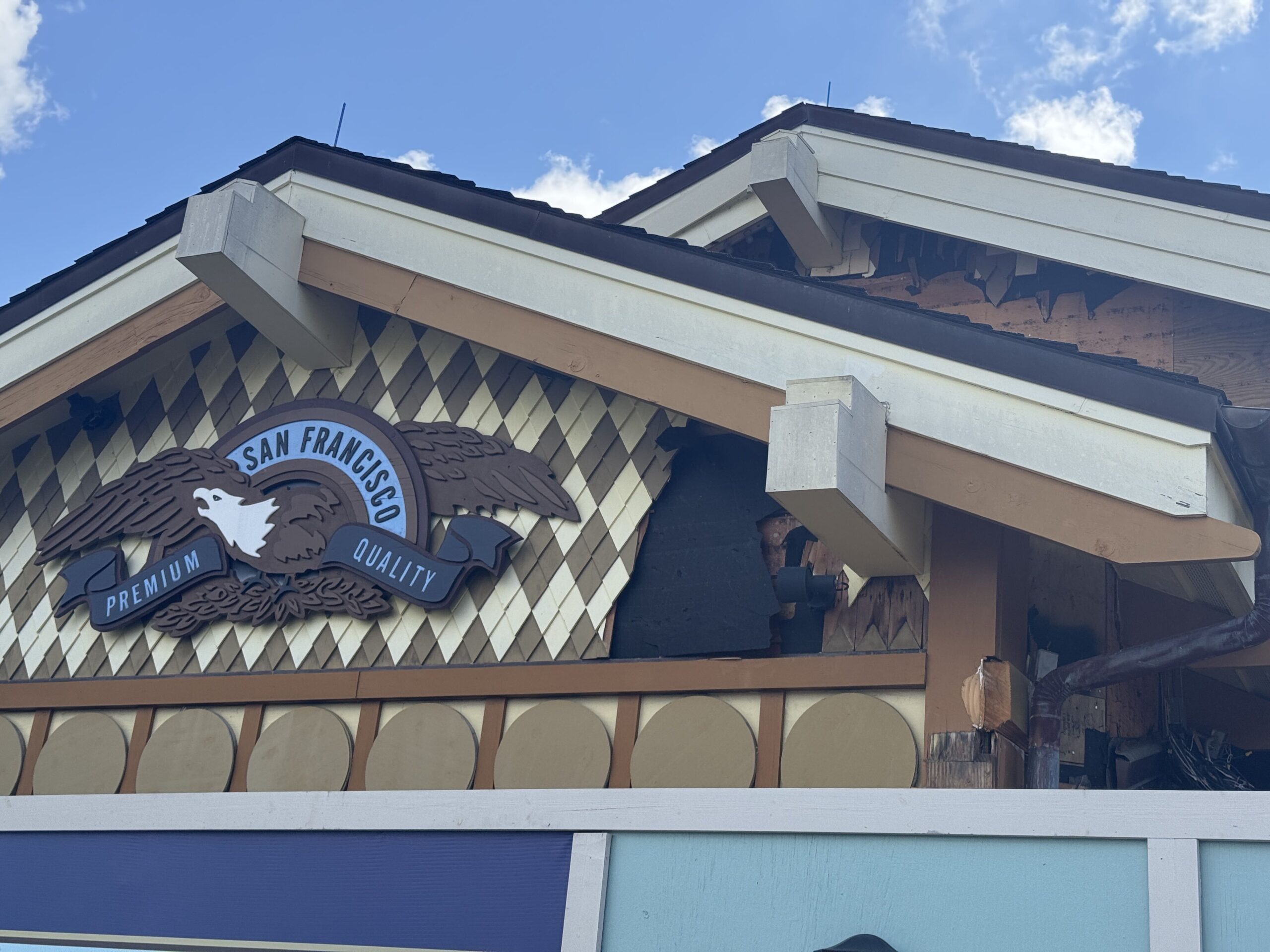Construction details beside the Ghirardelli sign