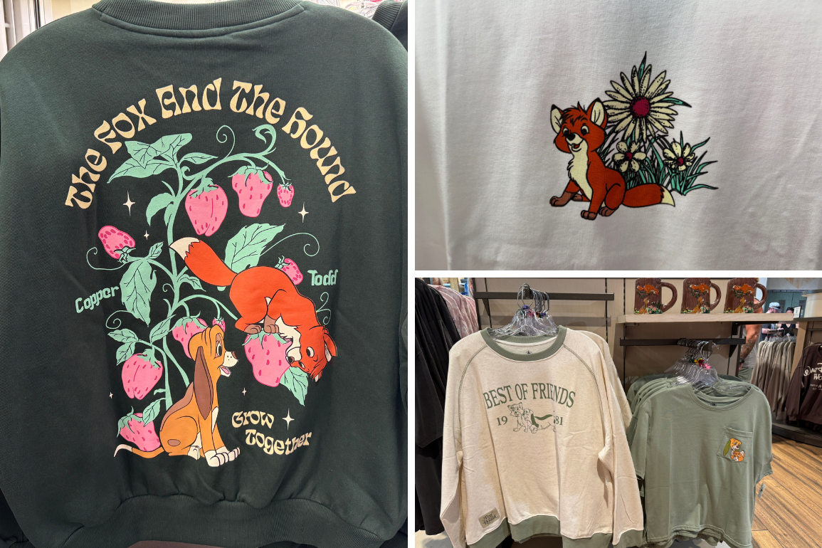New Fox and the Hound apparel and merchandise now available at Walt Disney World.
