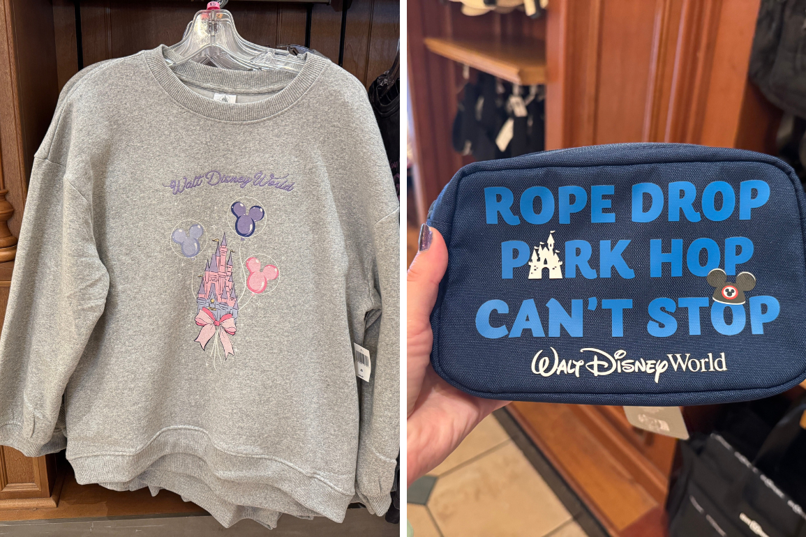 Get park-ready with a look that celebrates park days with the Mickey Balloon Sweatshirt and Rope Drop Belt Bag from the Magic Kingdom.