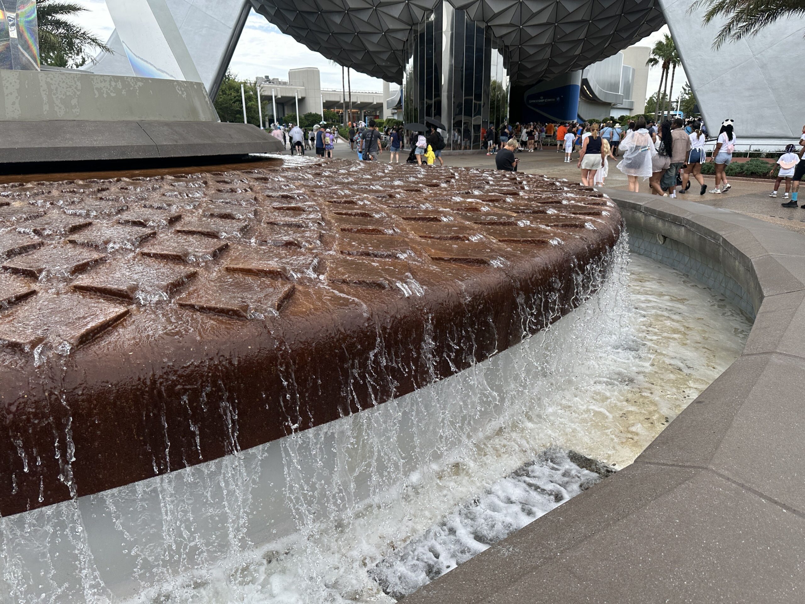 The iconic entrance fountain of EPCOT has been refilled with water and is running again after being drained last month.