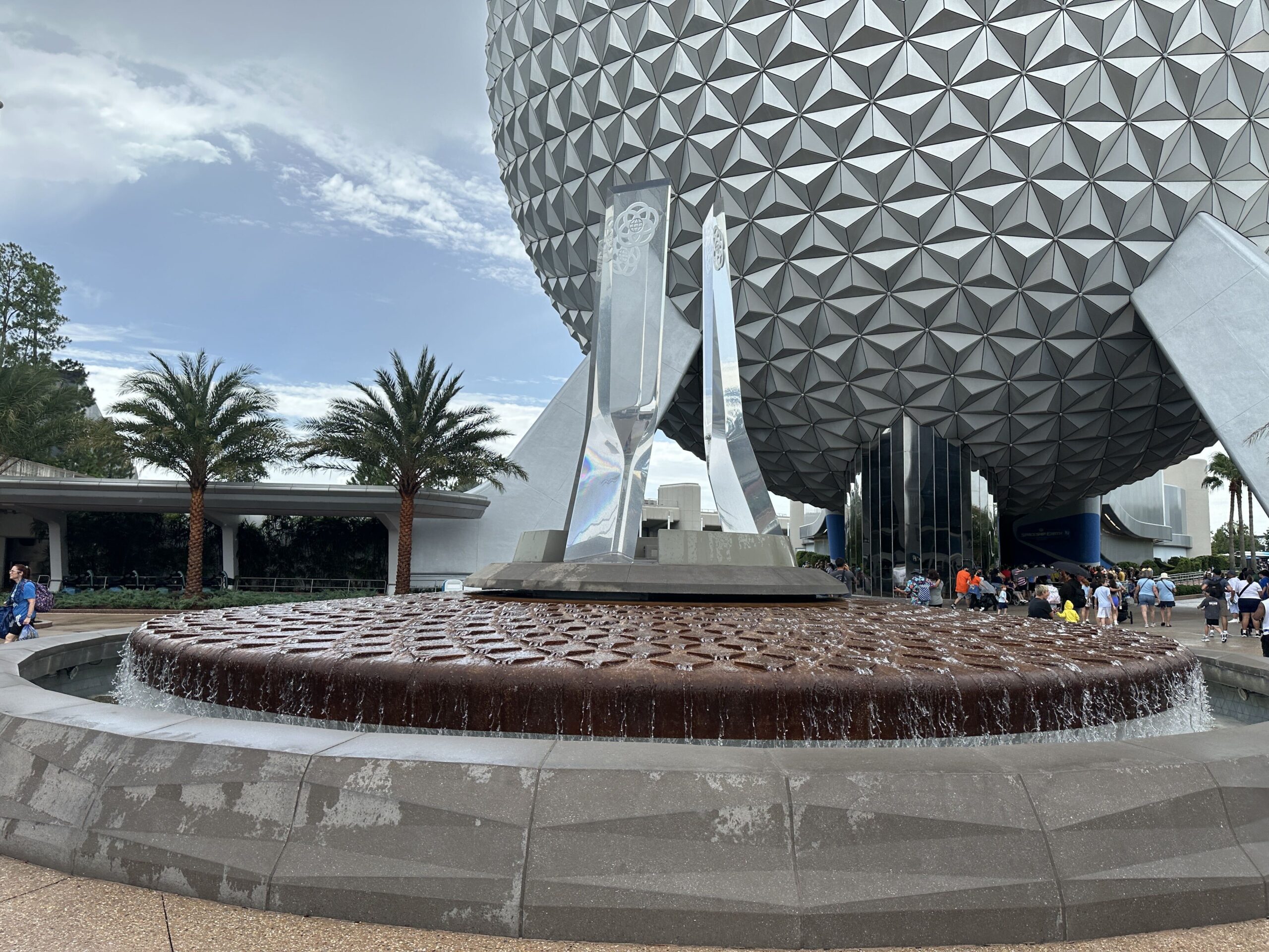 The iconic entrance fountain of EPCOT has been refilled with water and is running again after being drained last month.