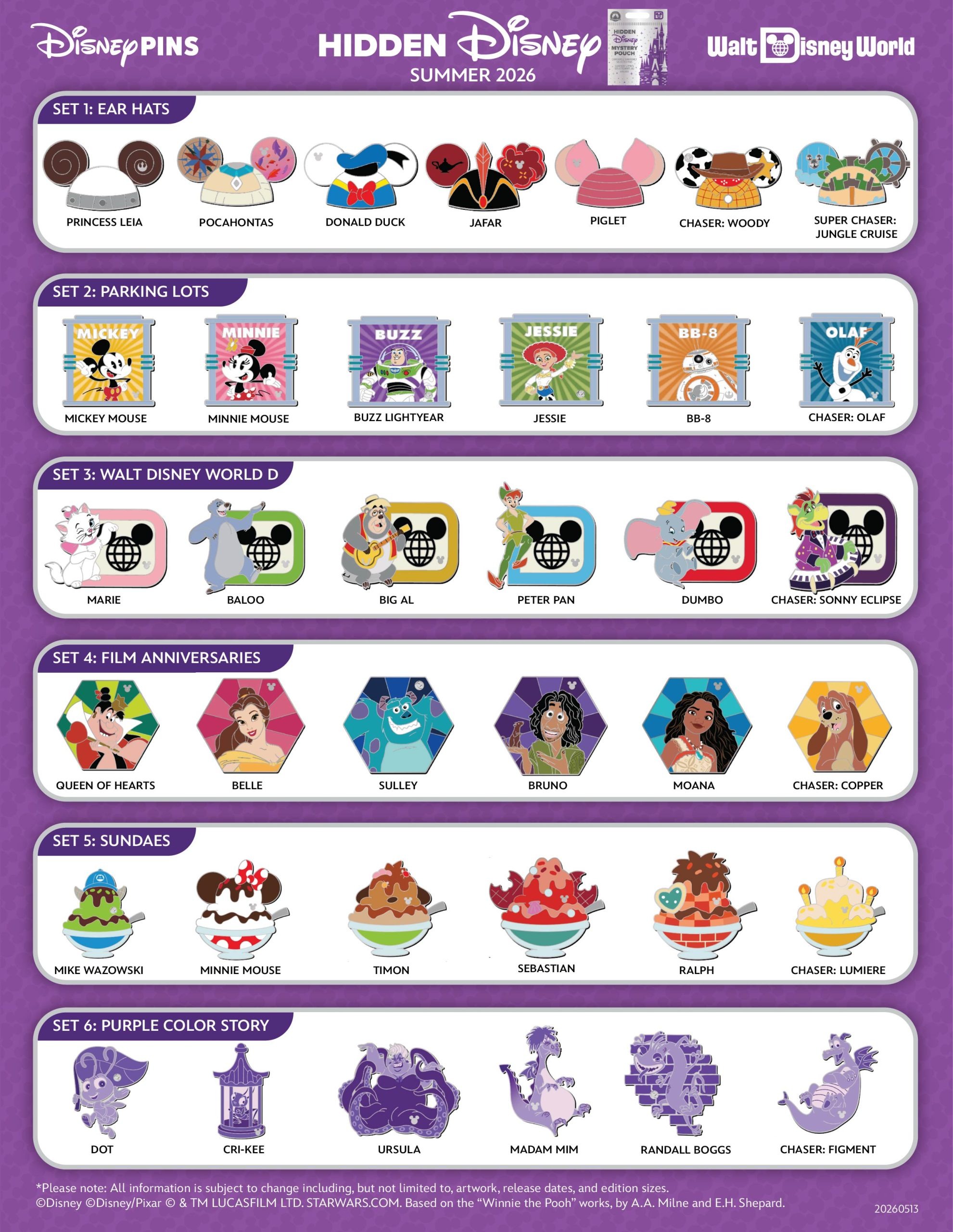 Summer 2026 Hidden Disney Pins Revealed for Disney World Include Big Al & Sonny Eclipse