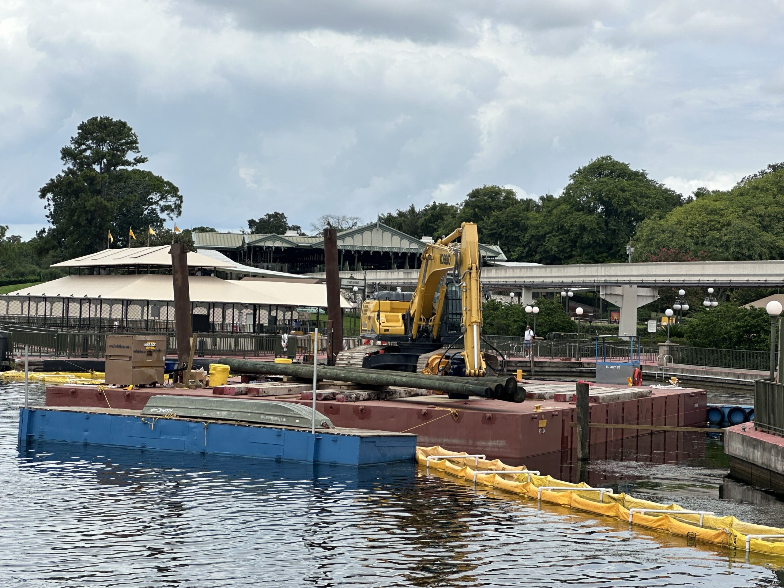 Large Timber Pilings Arrive at Magic Kingdom for Dock Expansion