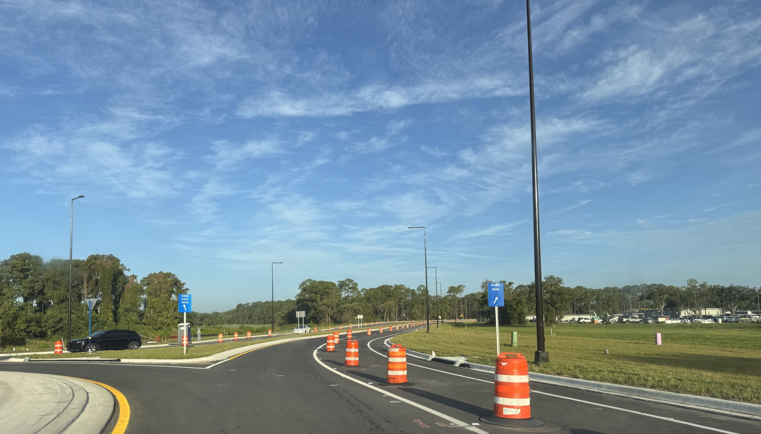 The new Floridian Way roadway is now open at Walt Disney World. The road is part of a larger project to improve traffic around Magic Kingdom.