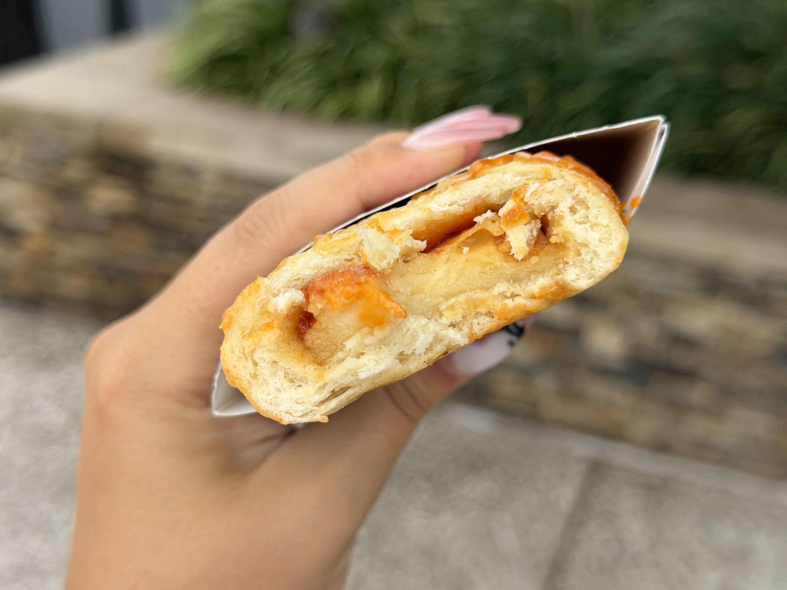 Middle Ages Grilled Cheese using Vermont White Cheddar, Havarti cheese, and House Tomato Jam wrapped in a Parmesan smothered Coffyn. Pairing: Wolf Peach Sauce