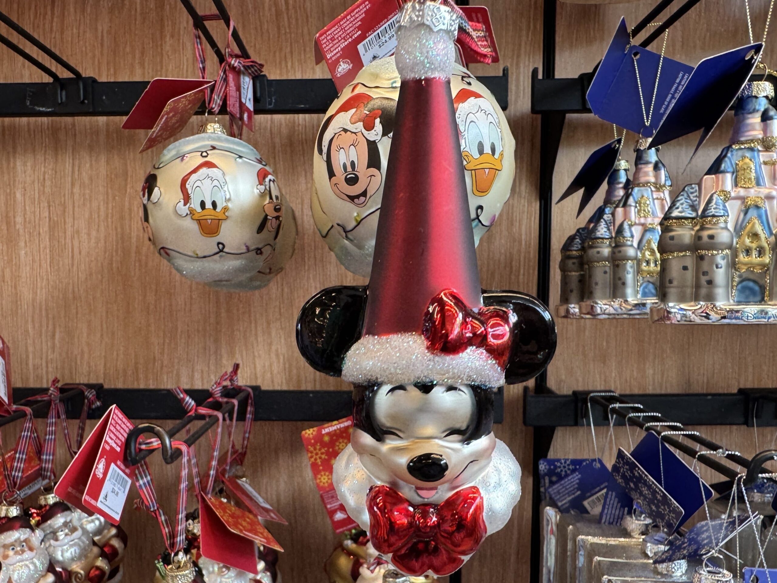 Mickey and Minnie Christmas ornaments now available in EPCOT at Walt Disney World