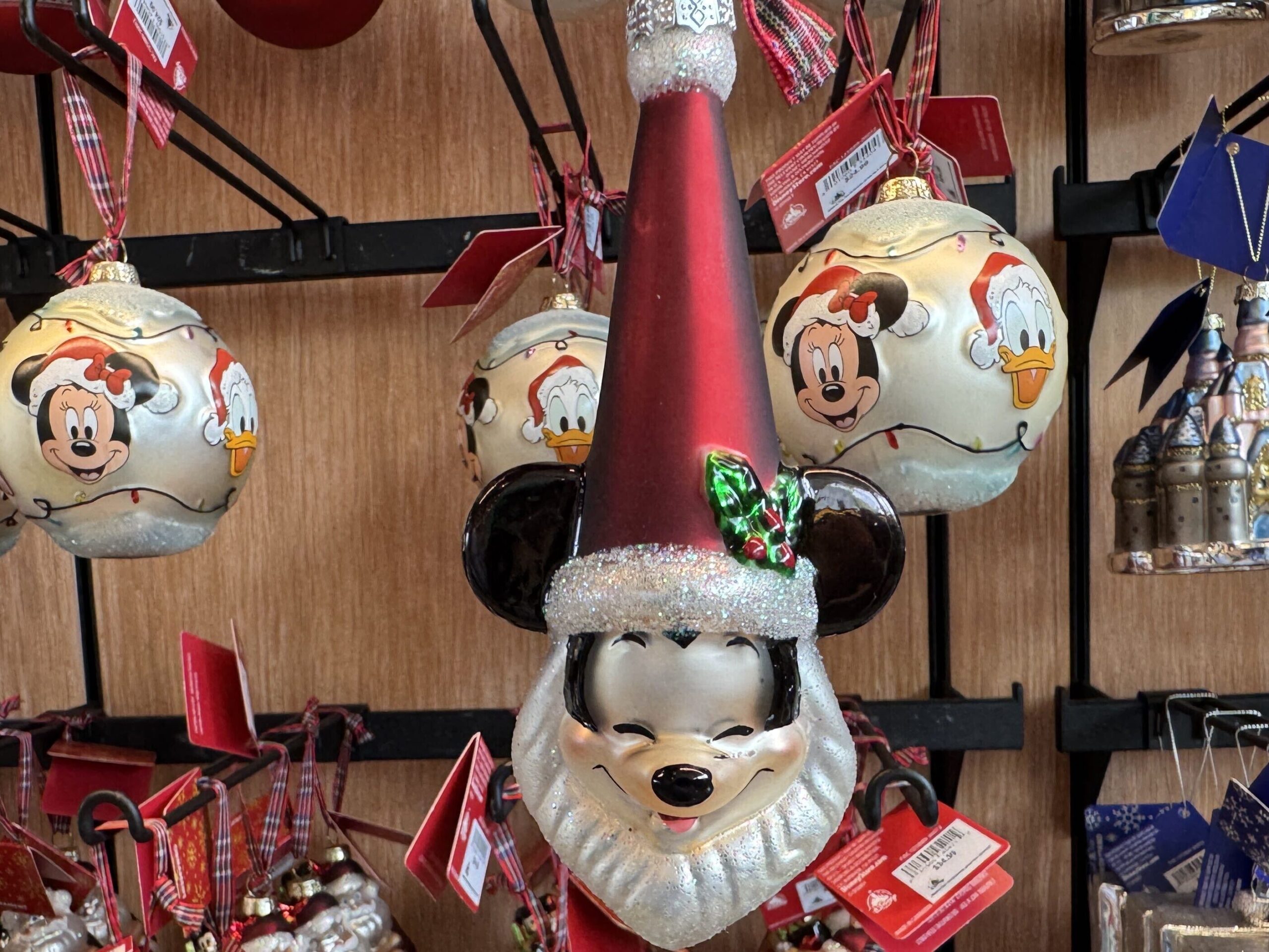 Mickey and Minnie Christmas ornaments now available in EPCOT at Walt Disney World