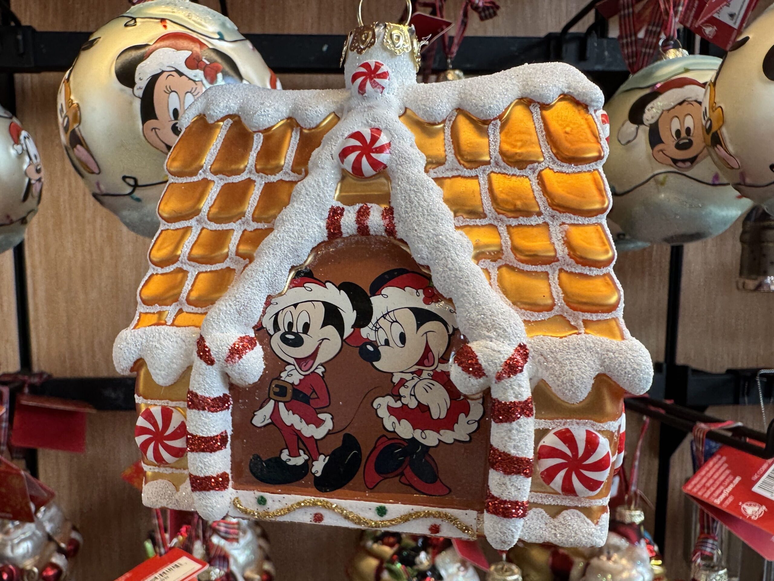 Mickey and Minnie gingerbread house ornament now available in EPCOT at Walt Disney World