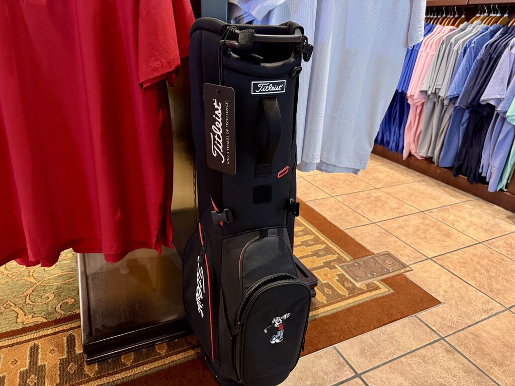 Mickey golf bag available at Palm and Magnolia pro shop at Walt Disney World