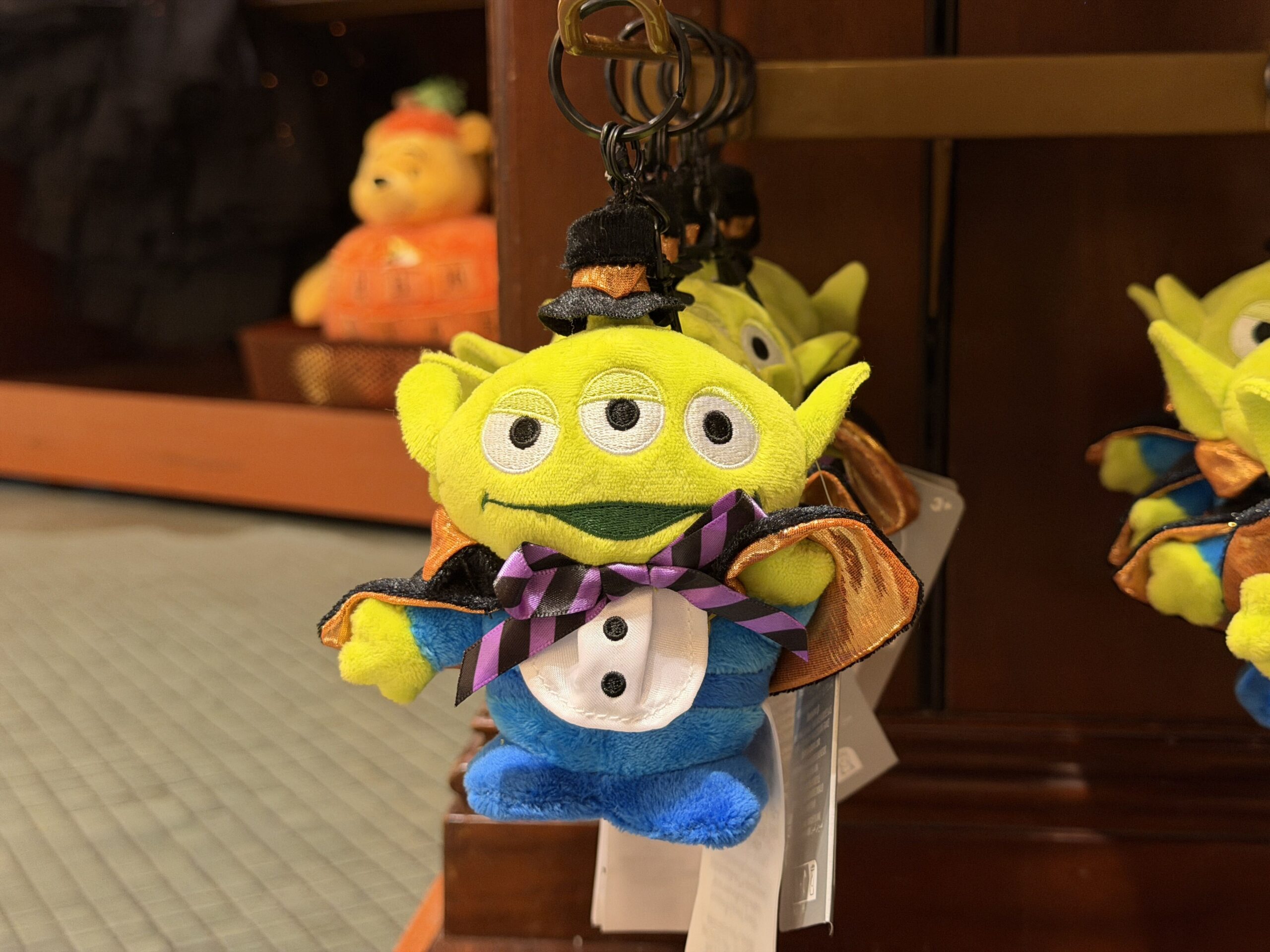 Mickey Mouse, Donald Duck, Winnie the Pooh, and Green Alien Halloween Costume Bag Charms Arrive at Disneyland