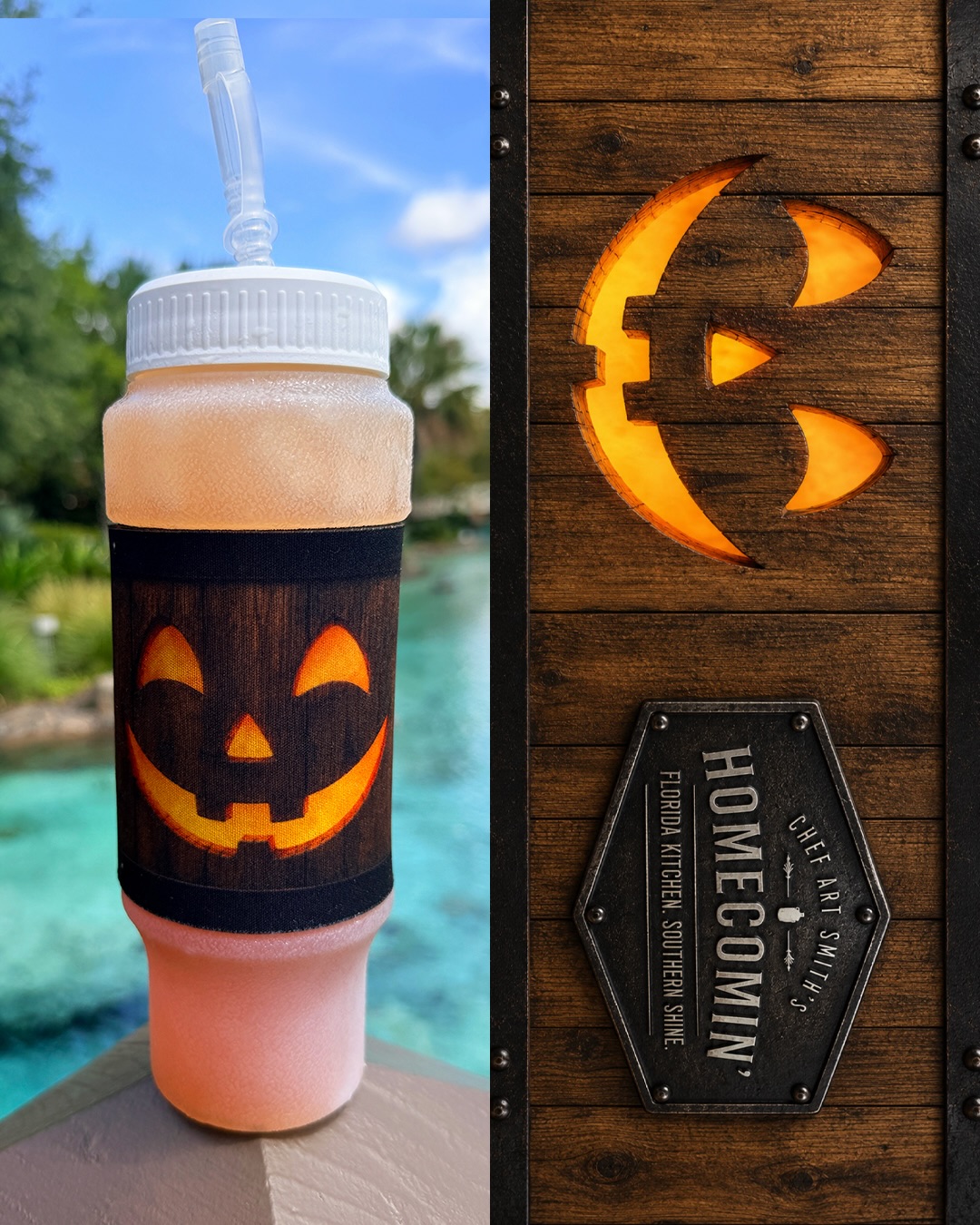Halloween Design Squeeze Bottle Tumblers Arrive at Chef Art Smith’s Homecomin’ in Disney Springs