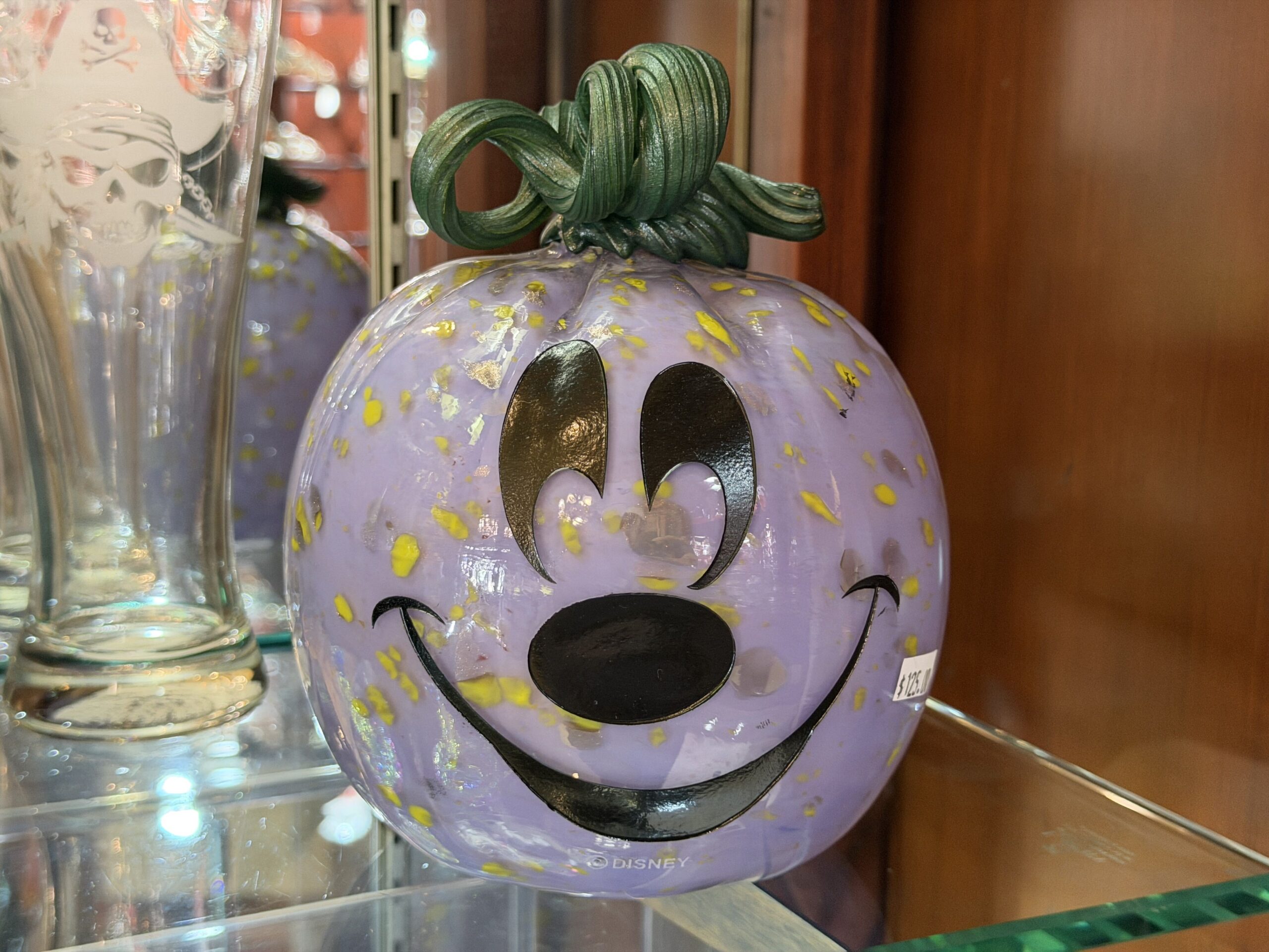 New Mickey glass blown pumpkin available in Crystal Arts at Disneyland Park