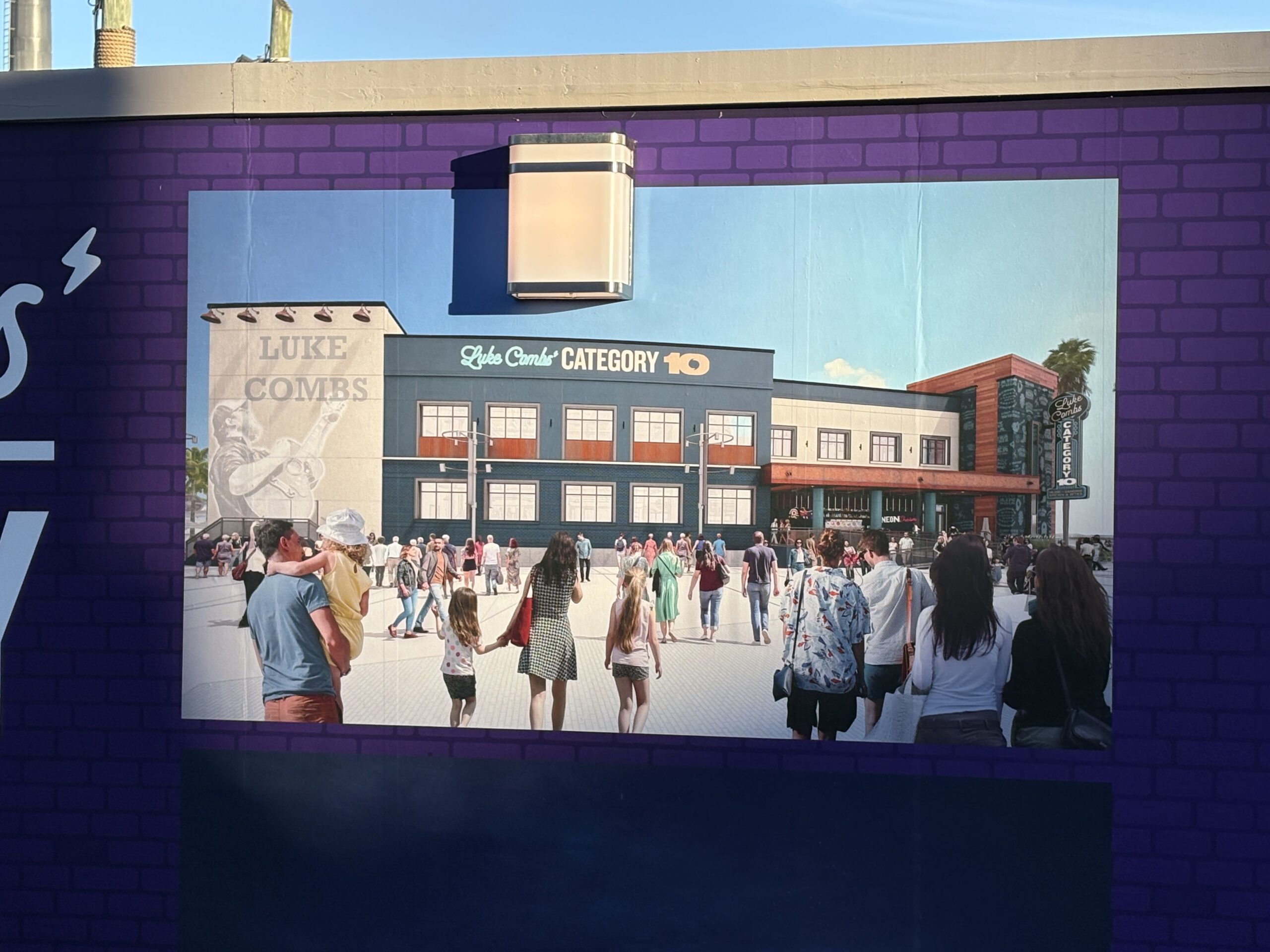 Luke Combs Category 10 Concept Art Added to Construction Walls in Universal CityWalk Orlando